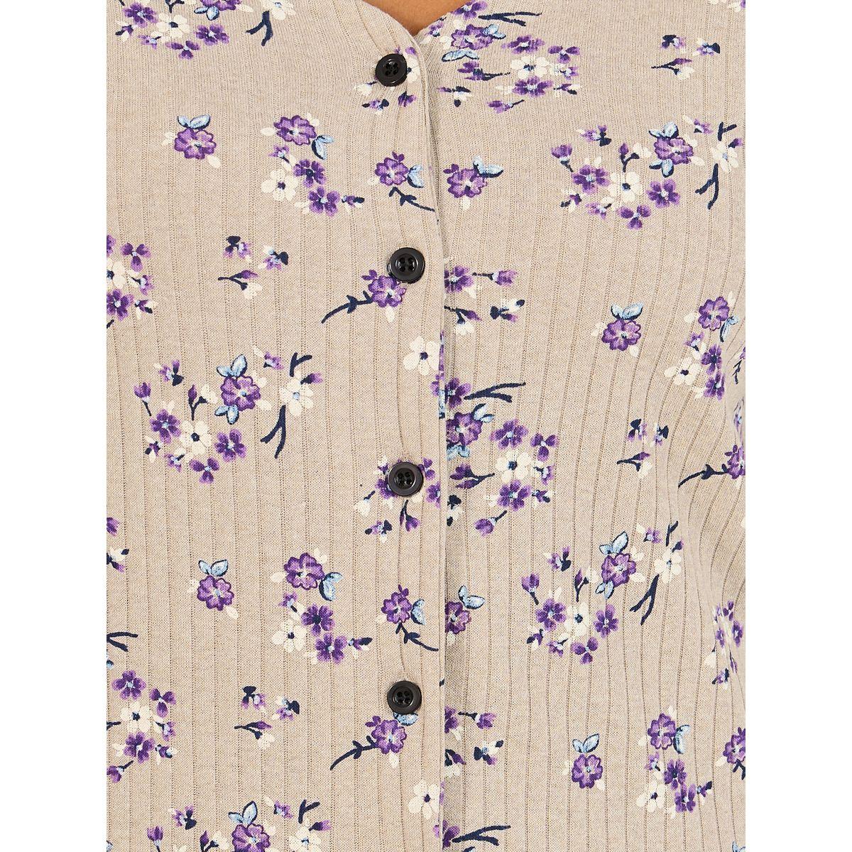 طقم من بنطال بيجاما وبلوزة بطبعة زهور-women-clothing-nightwear-pyjamas-longsets-image-3