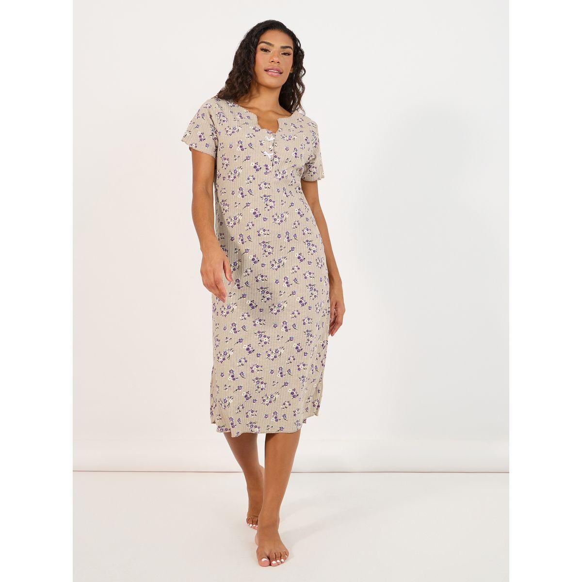قميص نوم مطبع بالكامل بطبعة زهور-women-clothing-nightwear-nighties-image-1