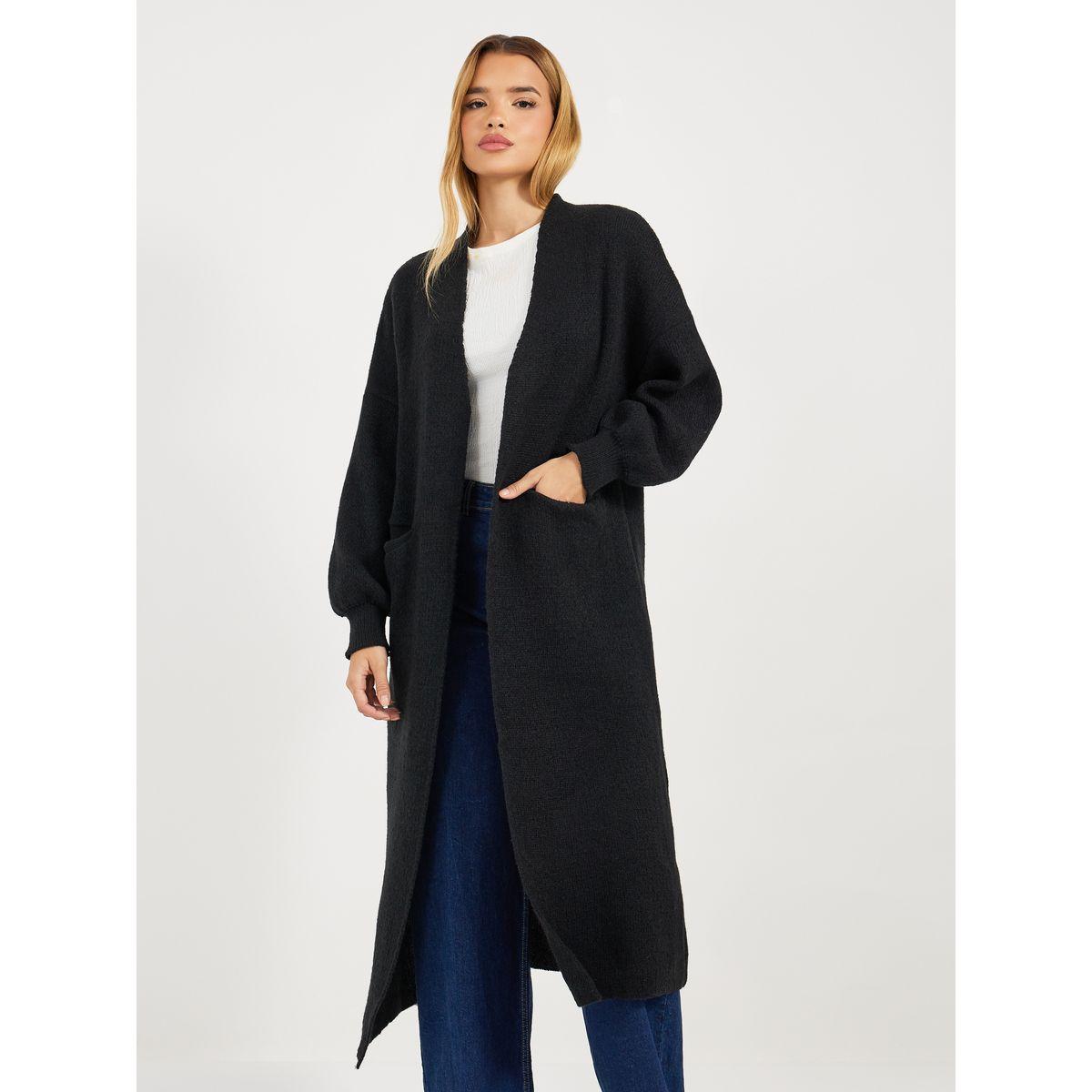 Styli Regular Fit Midi Length Front Open Cardigan-women-winterwear-cardigansandjumpers-cardigans-image-2