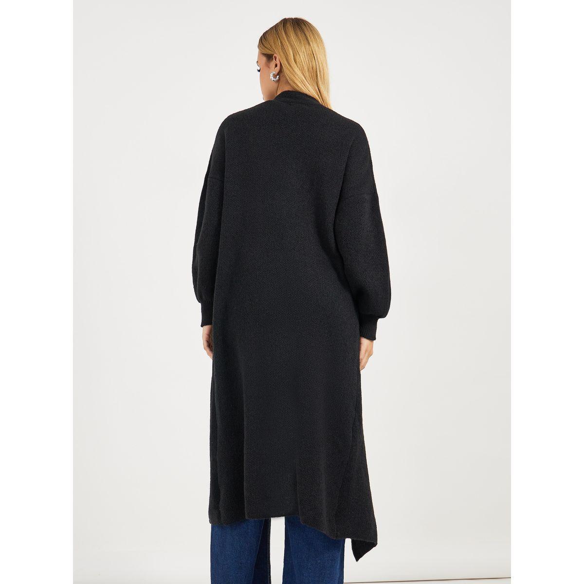 كارديجان ميدي مفتوح بقصة عادية-women-winterwear-cardigansandjumpers-cardigans-image-4