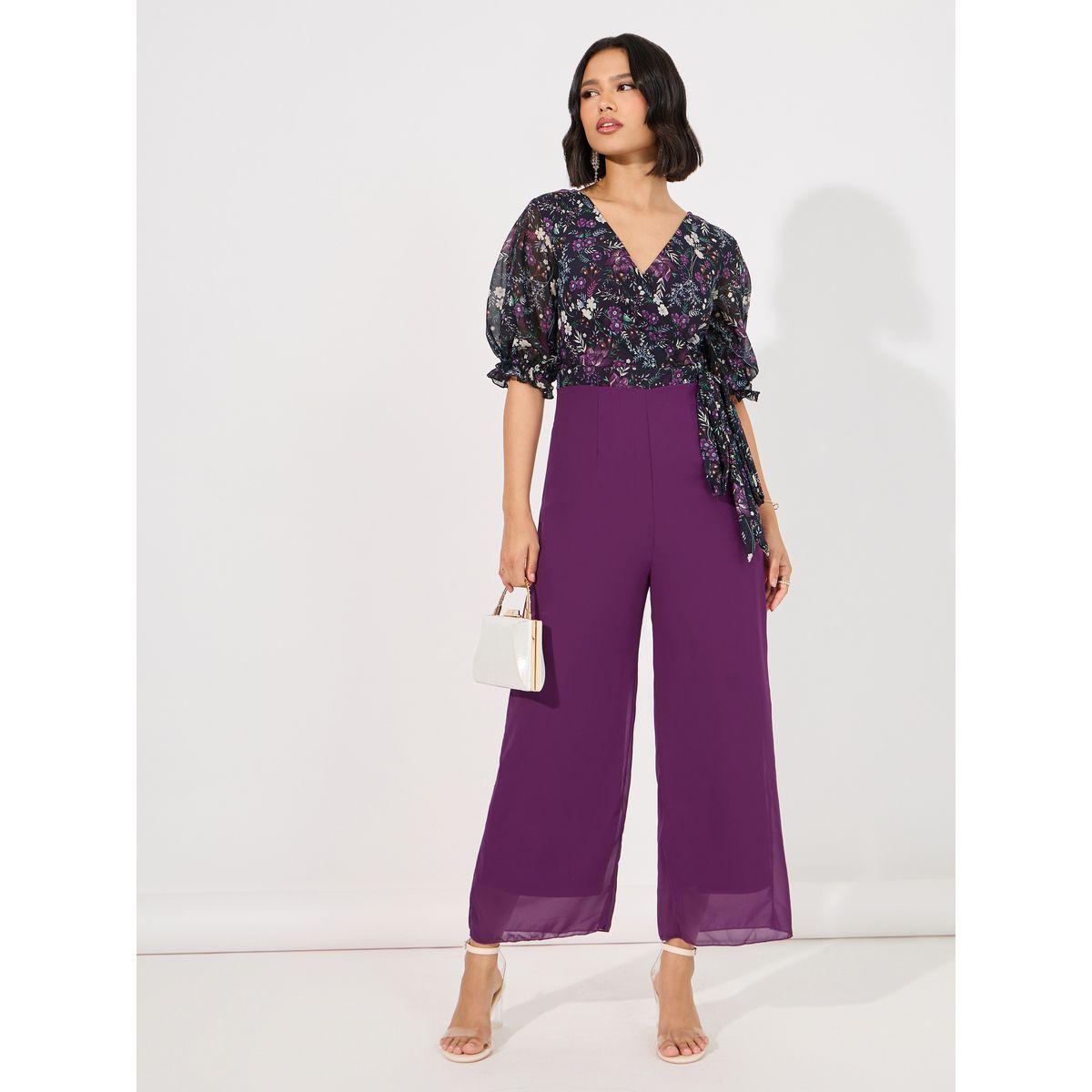 Styli Wide Leg Front Wrap Floral Print Jumpsuit-women-clothing-jumpsuits-image-1