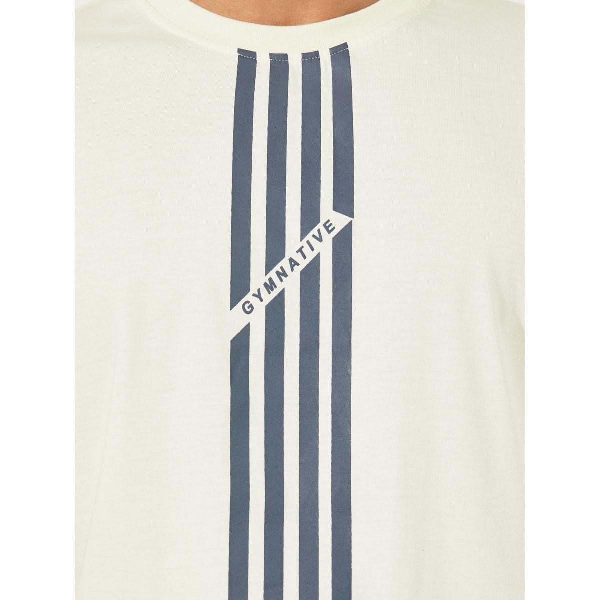تيشيرت فضفاض بتداخلات مخططة وأكمام قصيرة-men-clothing-sportswearandactivewear-tshirtsandpolos-image-2
