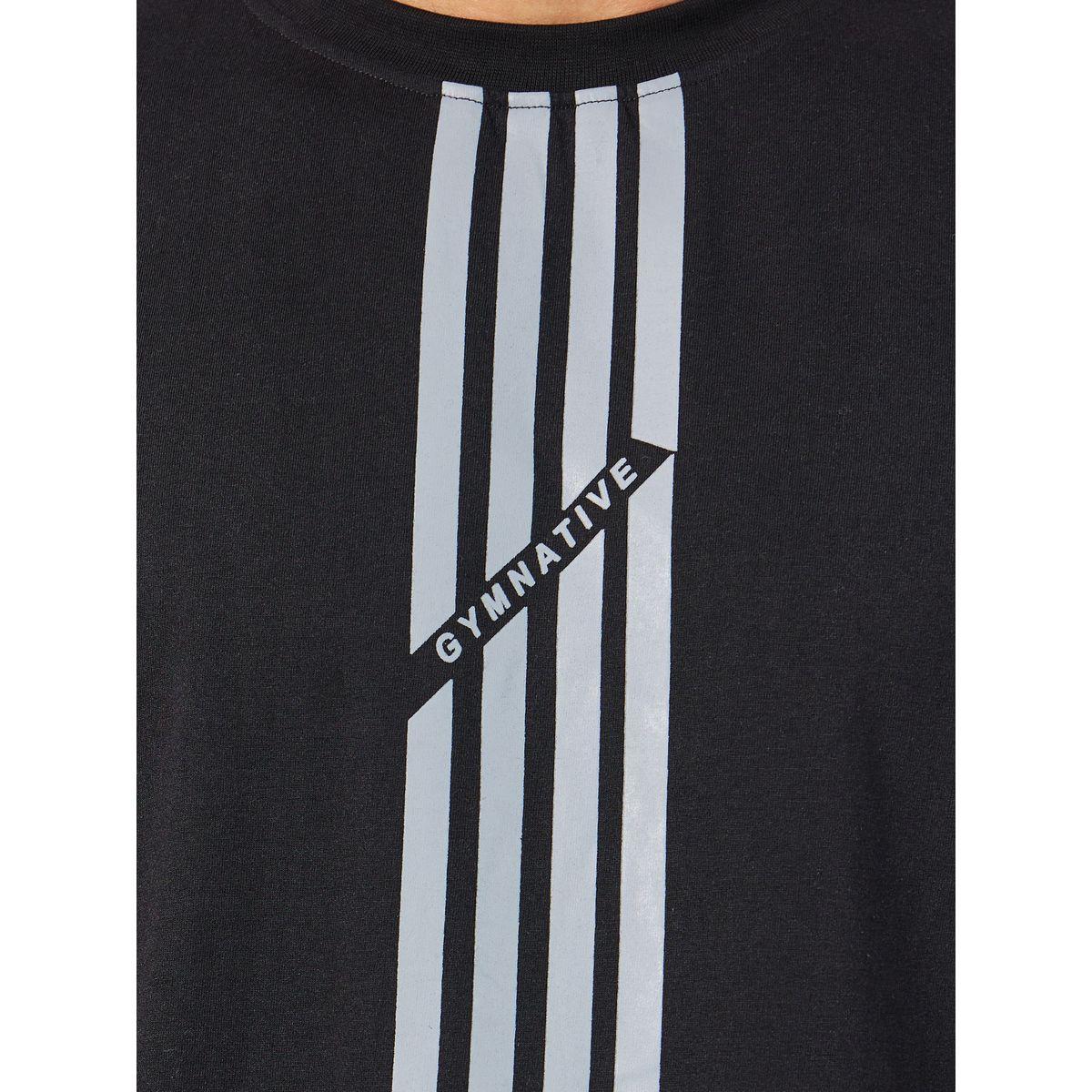 تيشيرت فضفاض بتداخلات مخططة وأكمام قصيرة-men-clothing-sportswearandactivewear-tshirtsandpolos-image-4