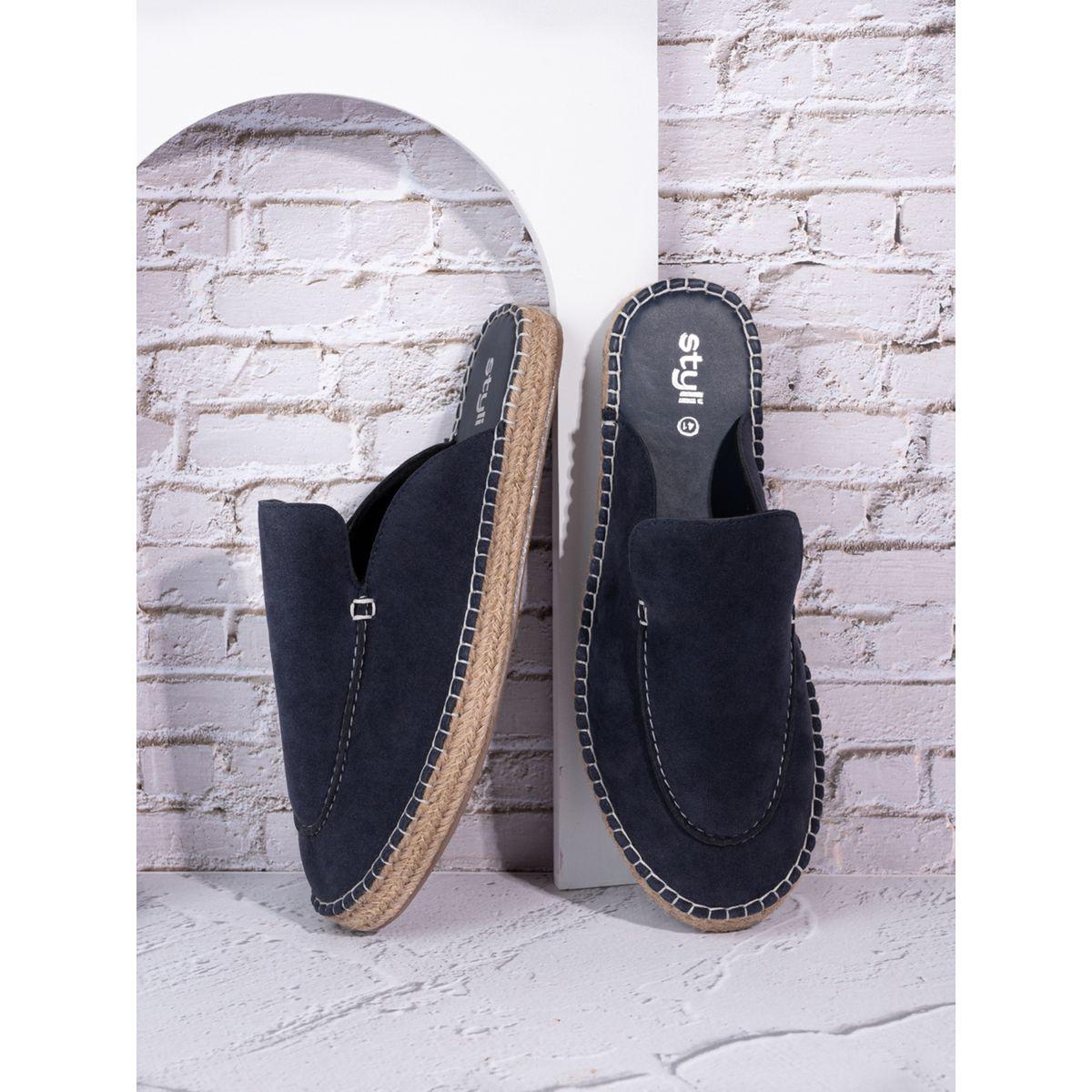 Styli Faux Suede Espadrilles With Contrast Binding-men-shoes-loafersandmoccasins-image-1
