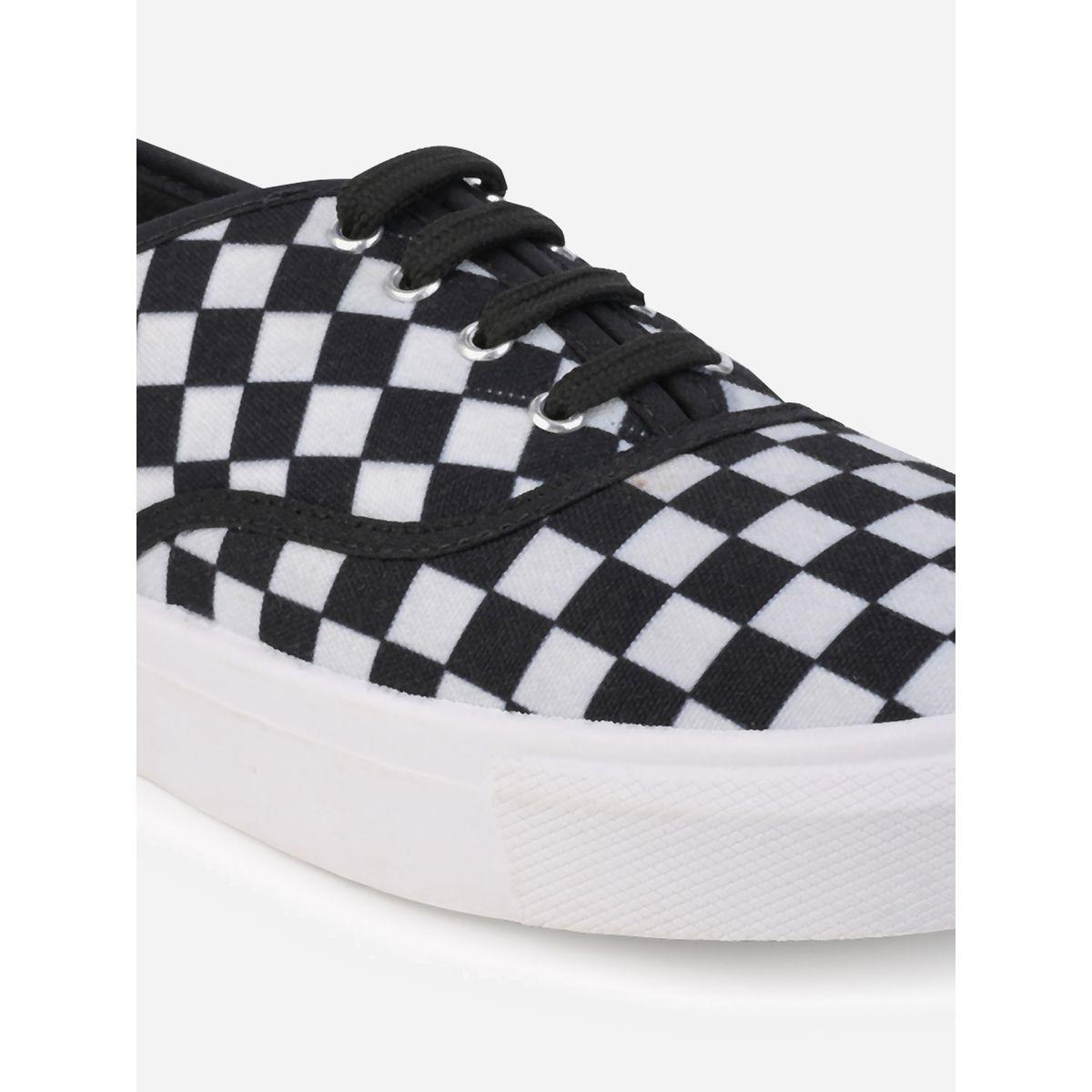 Styli Checkerboard Canvas Lace Up Sneakers-men-shoes-sneakers-image-6