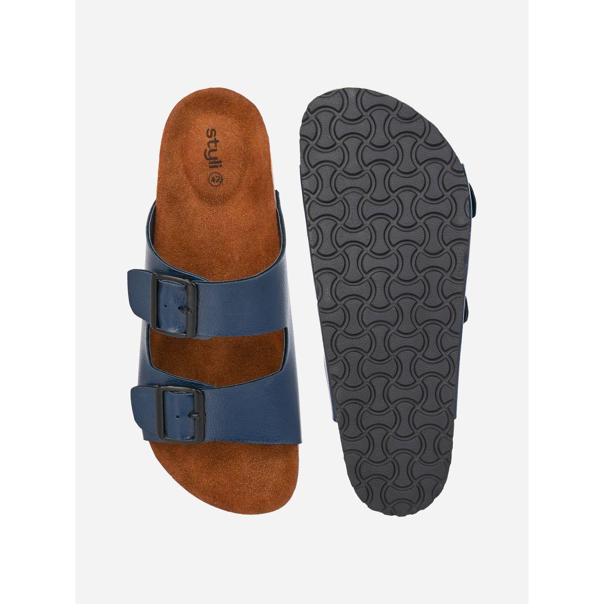 Styli Buckle Double Strap Thick Sole Casual Sandals-men-shoes-sandals-image-6