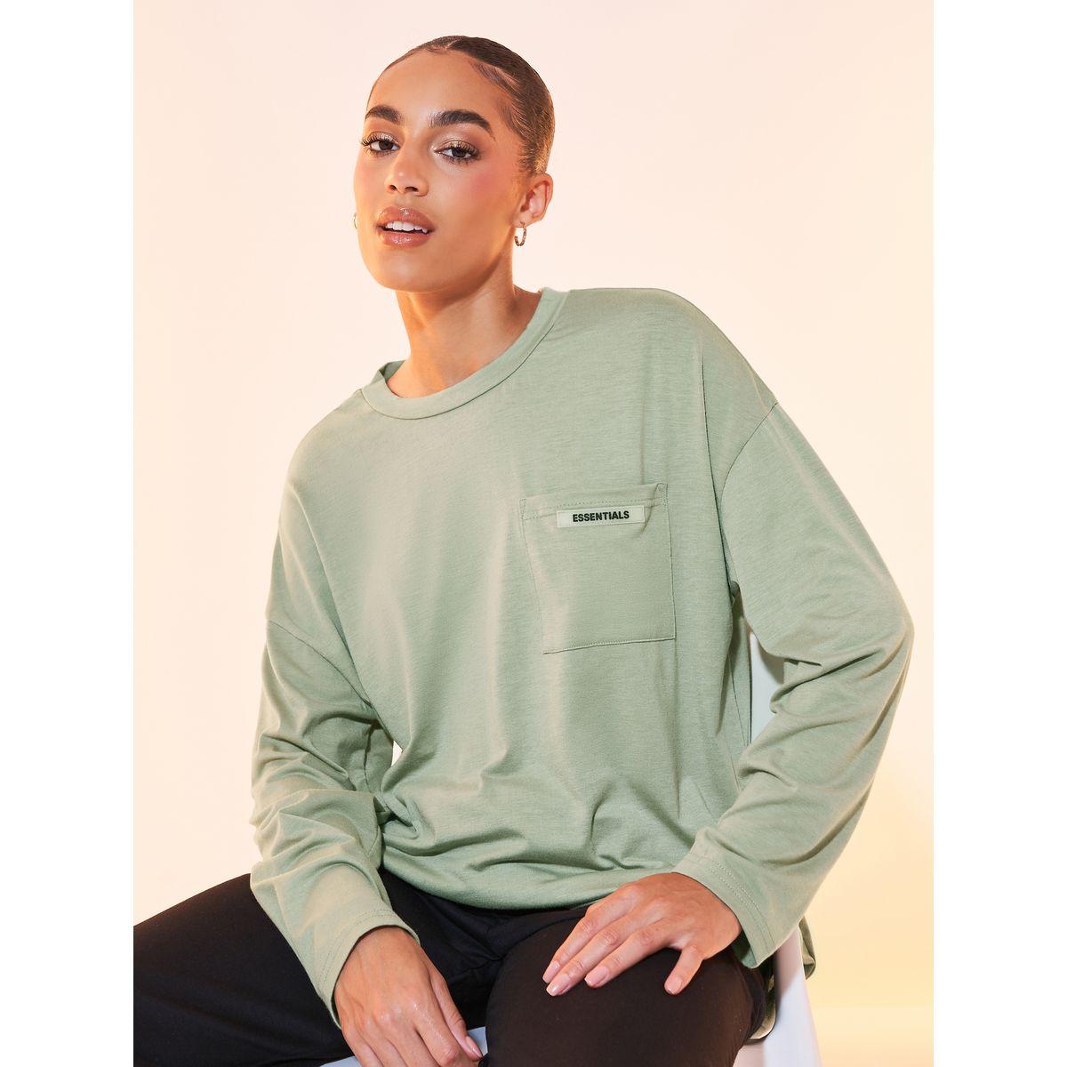Styli Oversized Patch Pocket Detail T-Shirt-women-clothing-tshirts-image-1