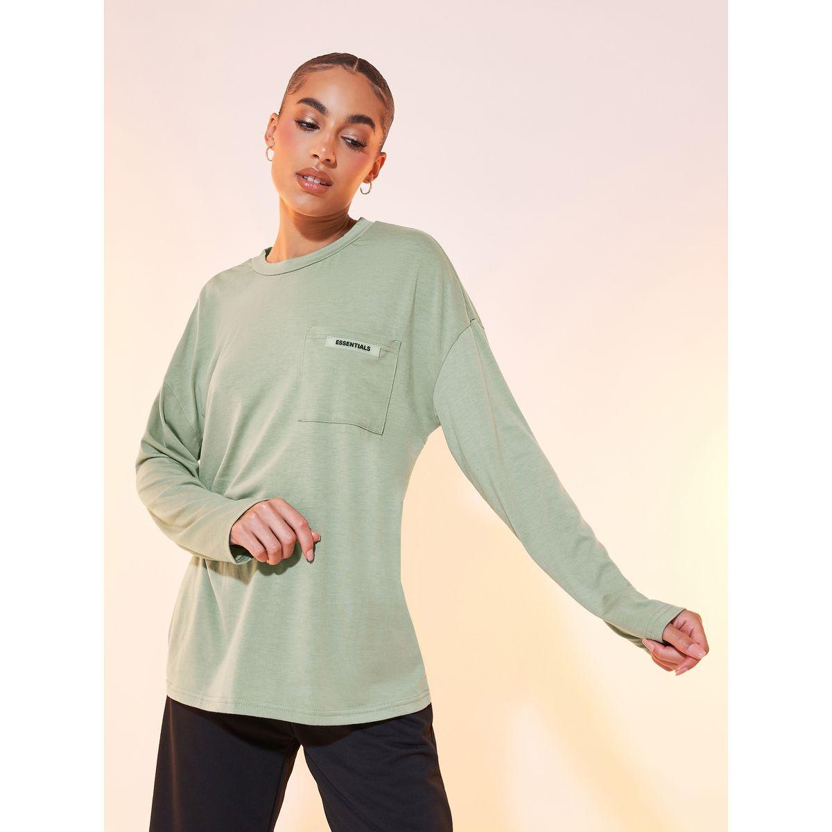Styli Oversized Patch Pocket Detail T-Shirt-women-clothing-tshirts-image-2