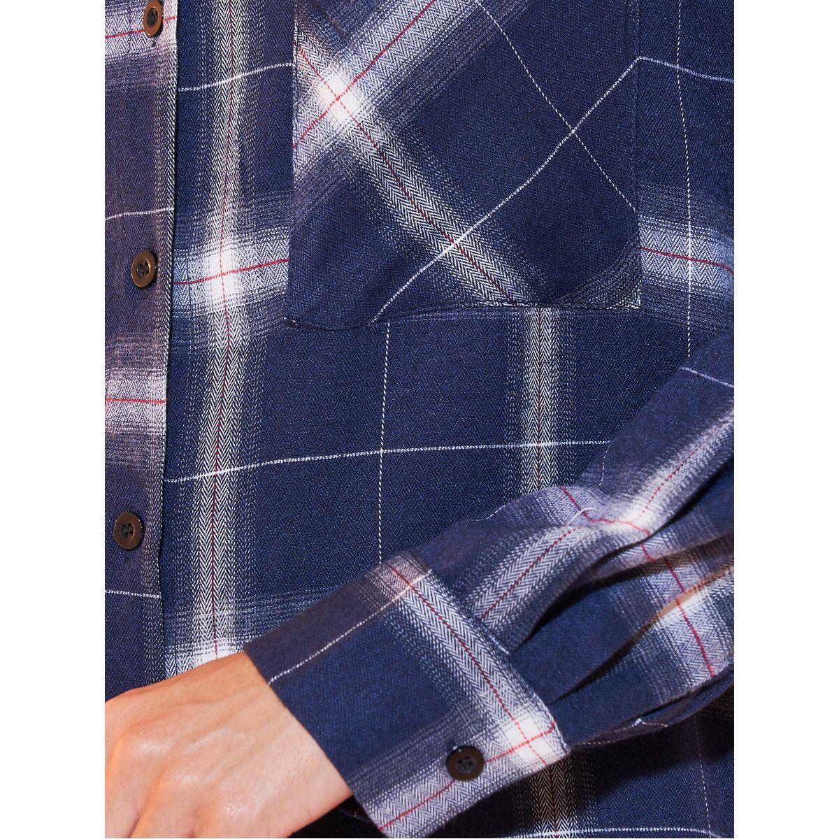 Styli Plaid Oversized Shirt with Dropped Shoulder-women-clothing-shirtsandblouses-shirts-image-4