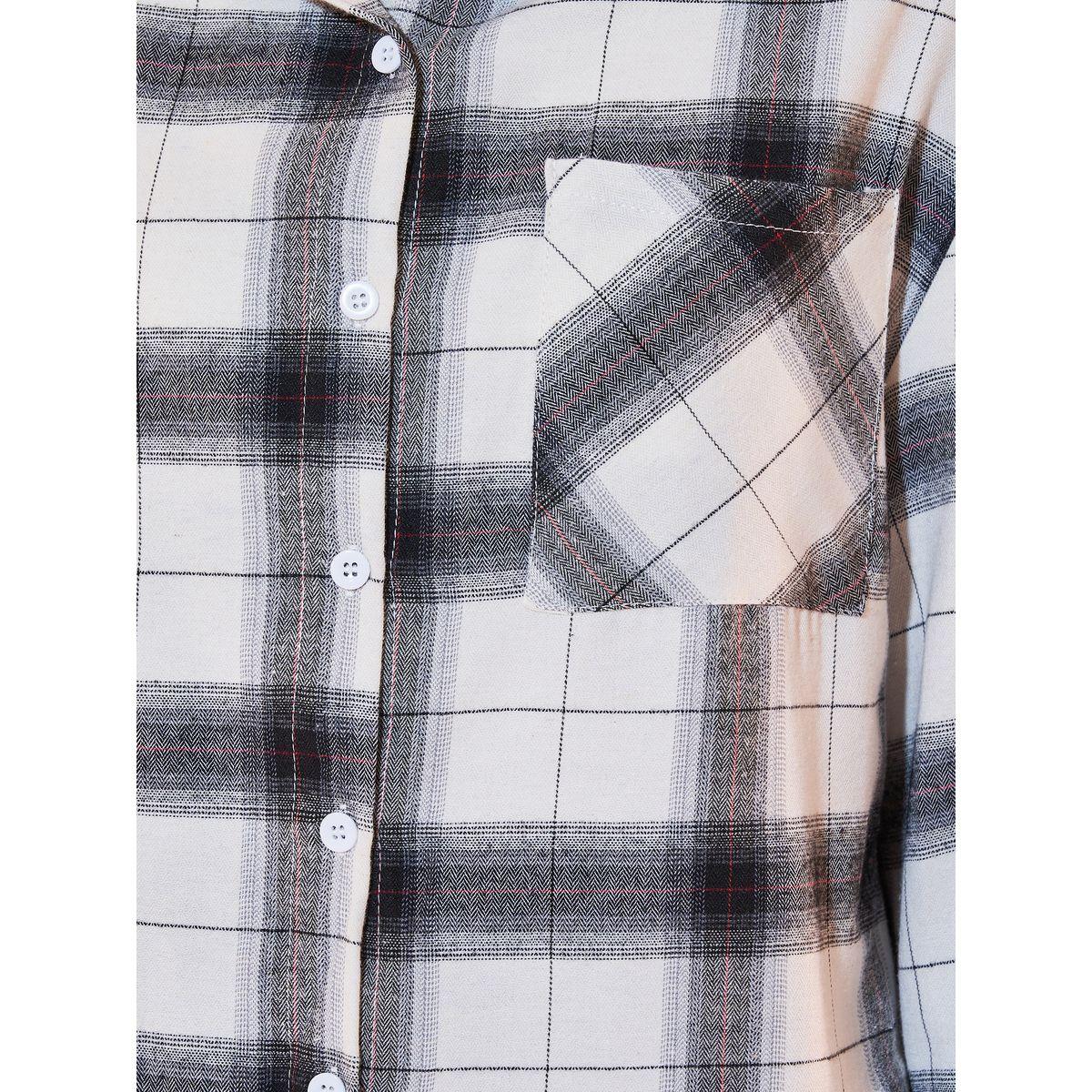 Styli Plaid Dropped Shoulder Oversized Shirt-women-clothing-shirtsandblouses-shirts-image-4