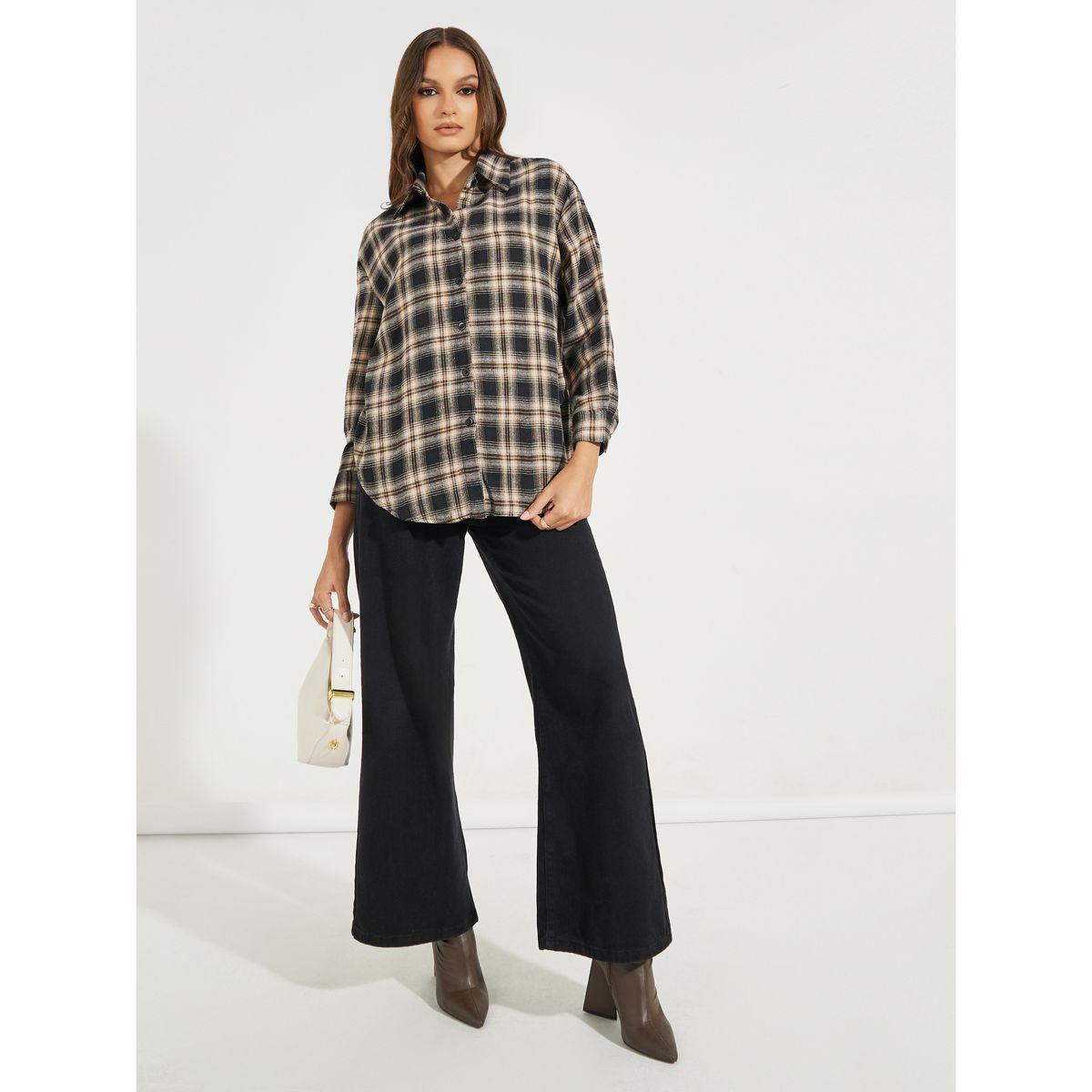 بلوزة فضفاضة بأكتاف منخفضة مع أزرار-women-clothing-shirtsandblouses-shirts-image-2