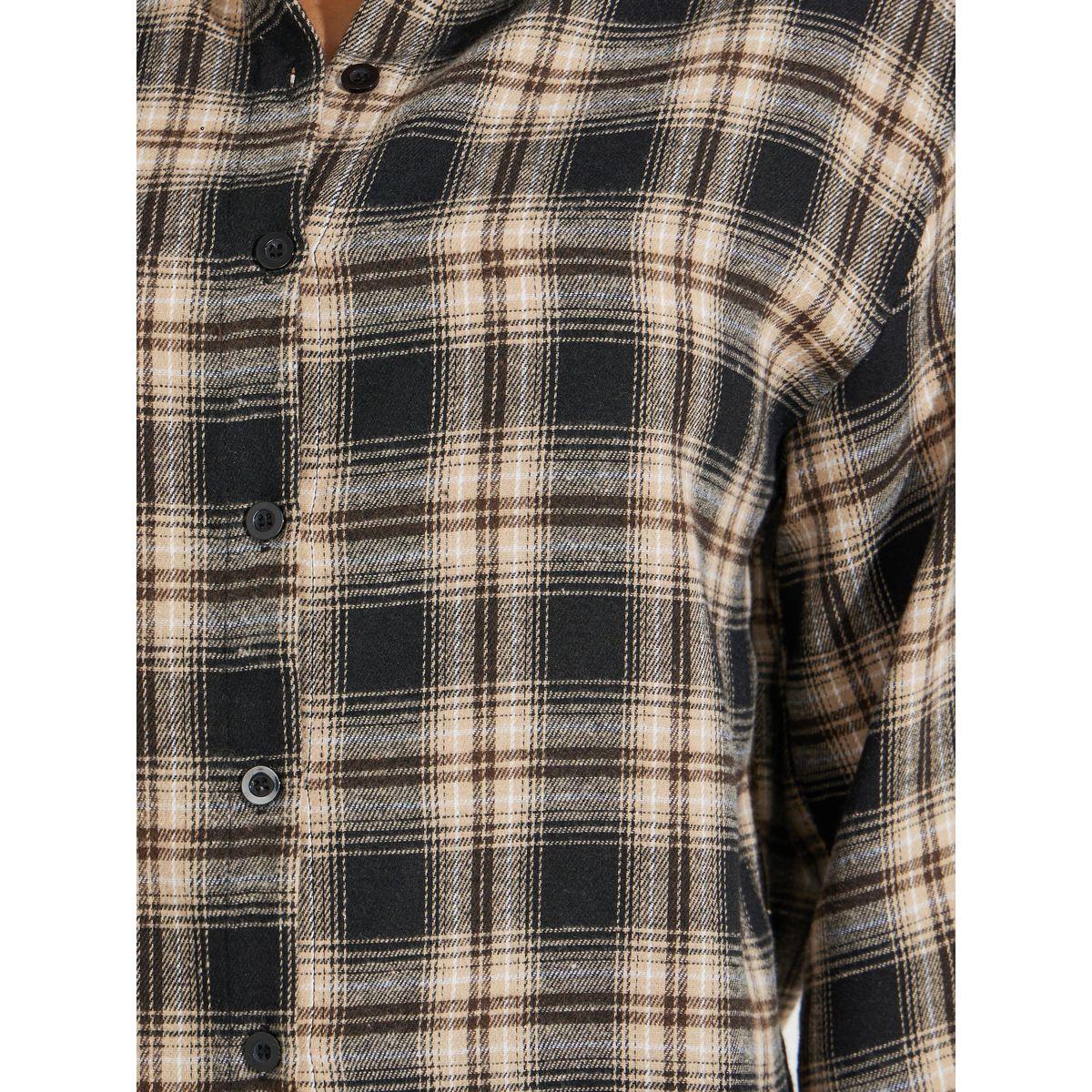 Take Two Oversized Plaid Buttoned Shirt with Dropped Shoulder-women-clothing-shirtsandblouses-shirts-image-4