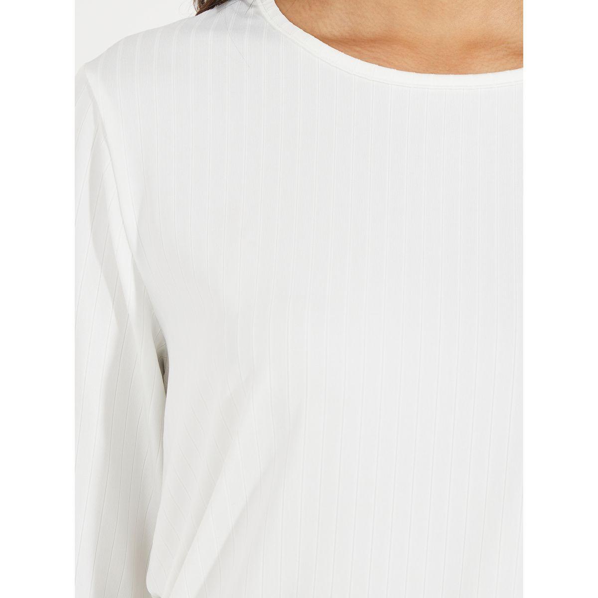 Take Two Rib Solid Round Neck T-Shirt with Long Sleeves-women-clothing-tshirts-image-4