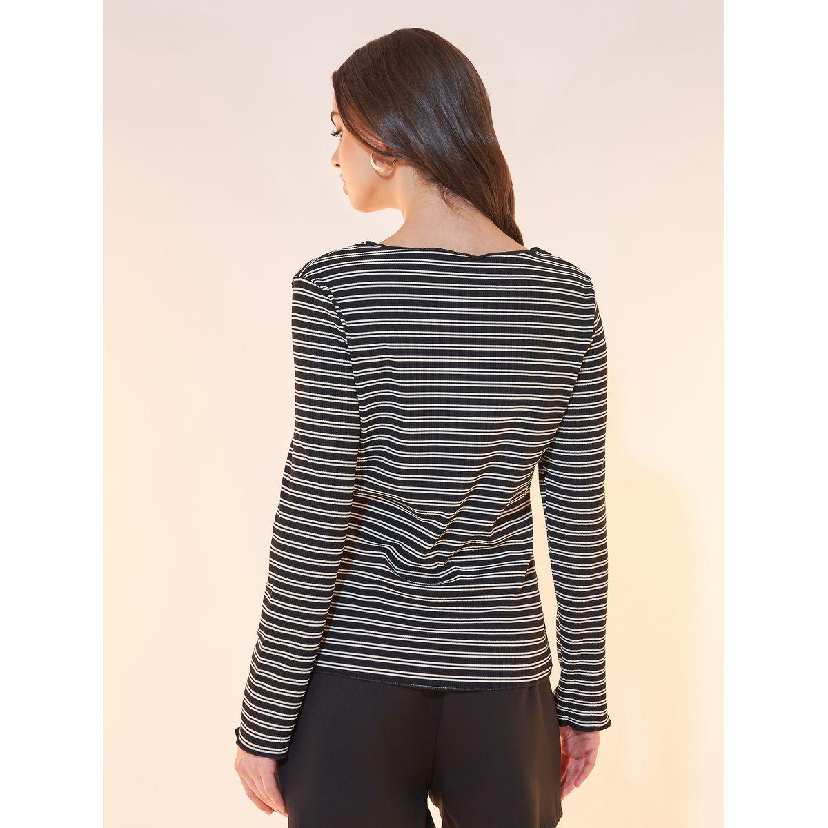 تيشيرت بياقة دائرية وأكمام طويلة-women-clothing-tshirts-image-4