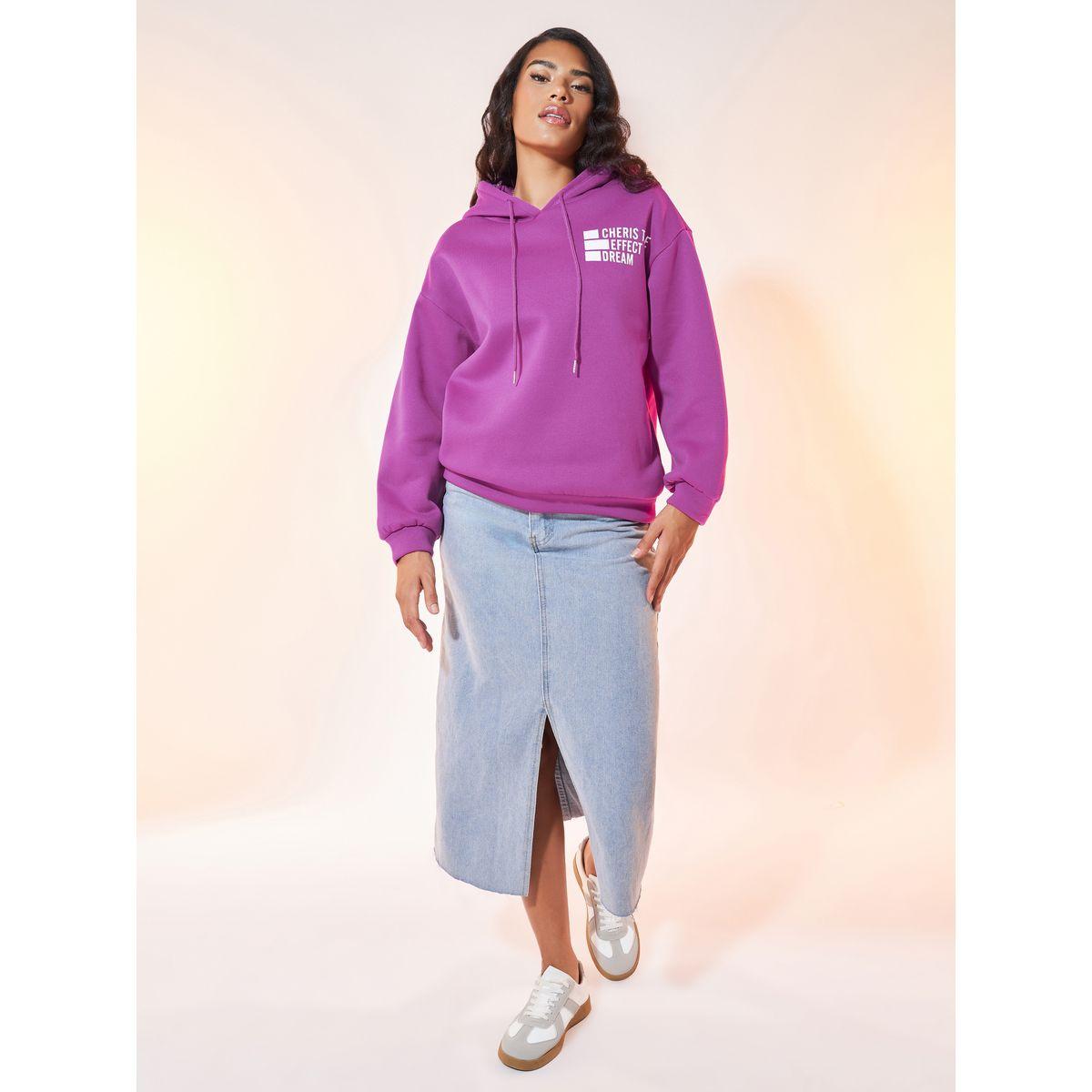 Styli Slogan Print Drawstring Hoodie with Dropped Shoulder-women-winterwear-hoodiesandsweatshirts-hoodies-image-2