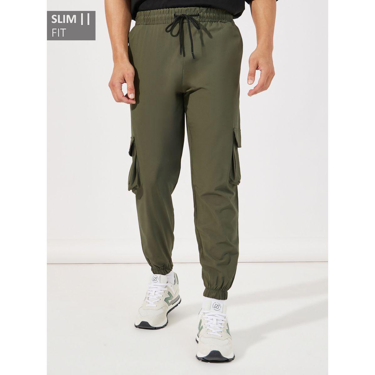 Styli Slim Fit Cargo Joggers with Elasticated Hem-men-clothing-bottoms-joggers-image-1