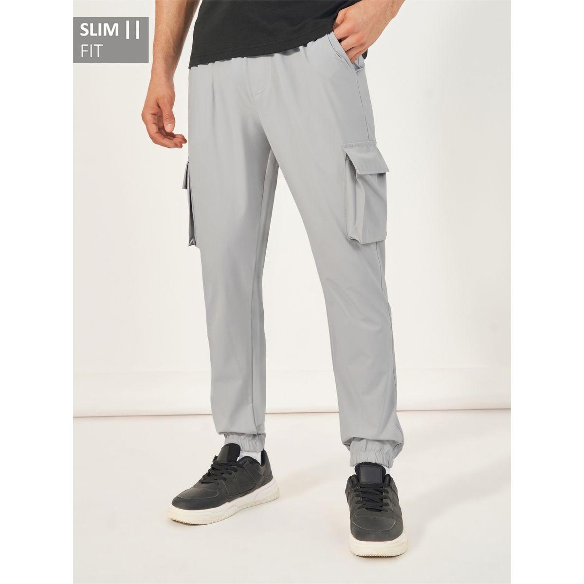 Styli Slim Fit Cargo Joggers with Elasticated Hem and Drawcord-men-clothing-bottoms-joggers-image-1