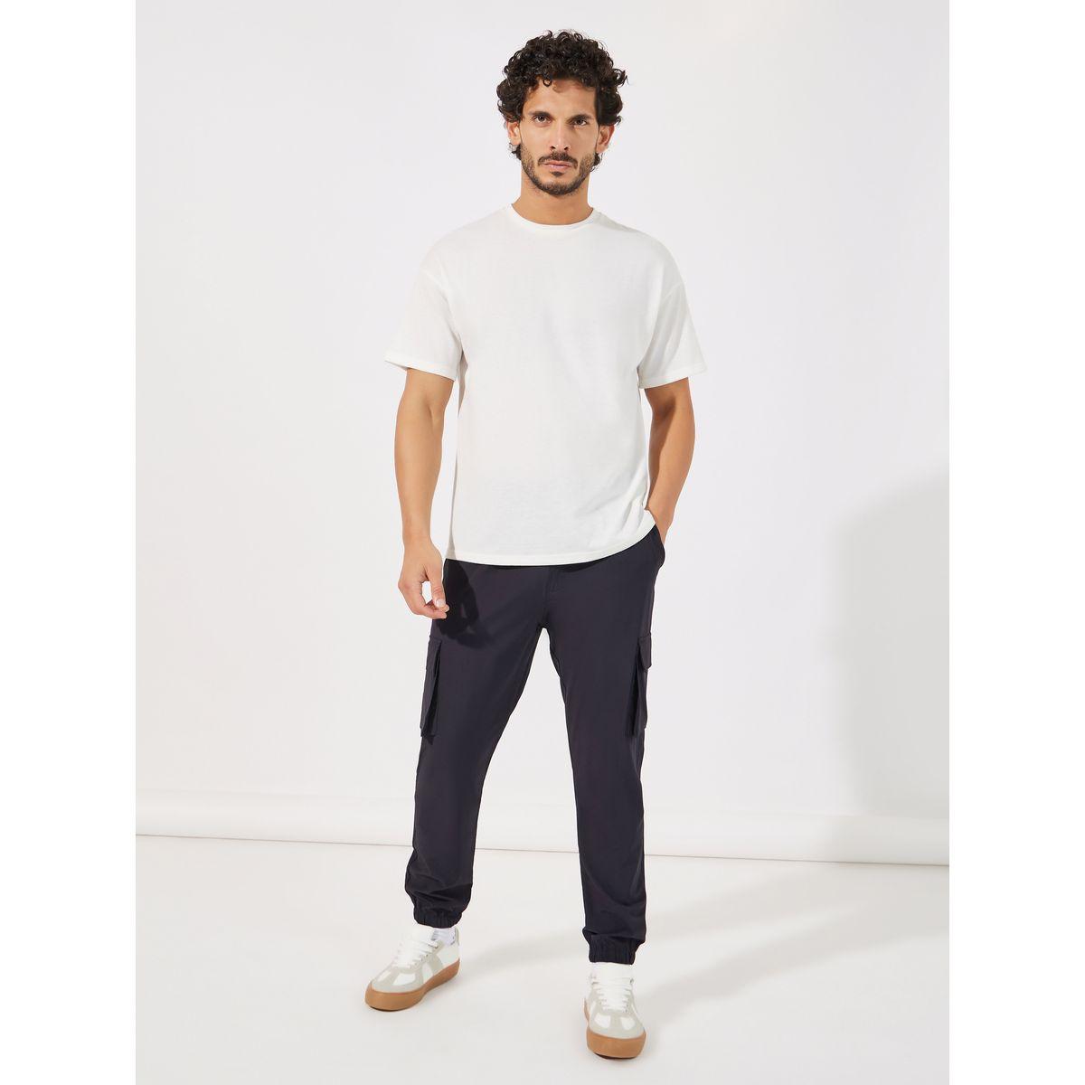 Styli Slim Fit Cargo Joggers with Elasticated Hem and Drawcord-men-clothing-bottoms-joggers-image-2