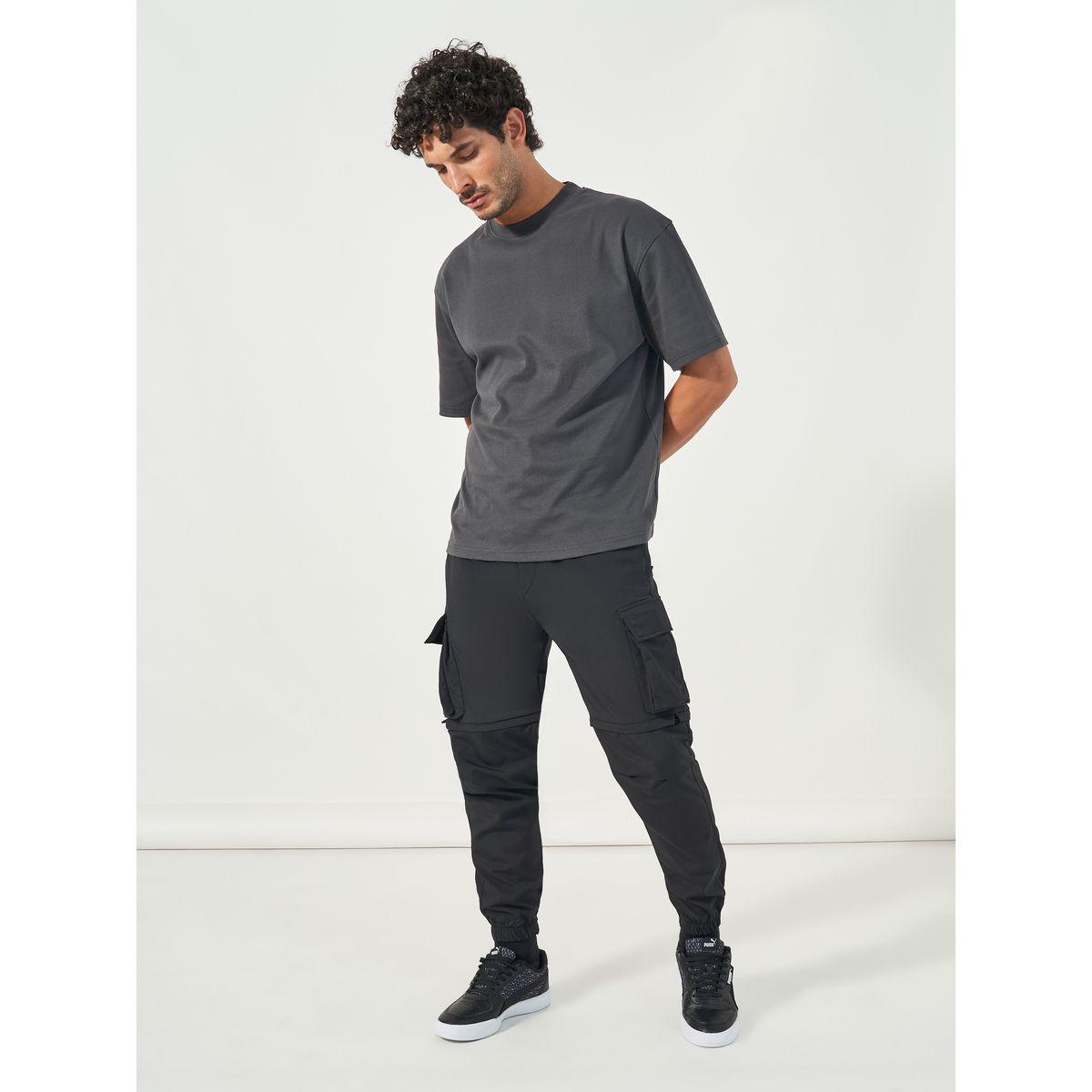 Styli Convertible Slim Fit Cargo Joggers with Elasticated Hem and Drawcord-men-clothing-bottoms-joggers-image-2