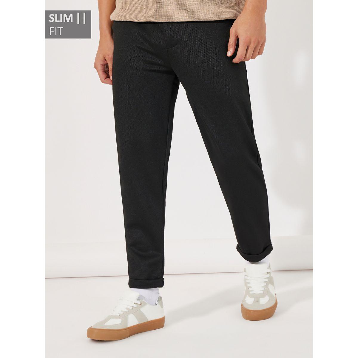 Styli Textured Slim Fit Turn Up Knitted Pants-men-clothing-bottoms-trousersandchinos-trousers-image-1