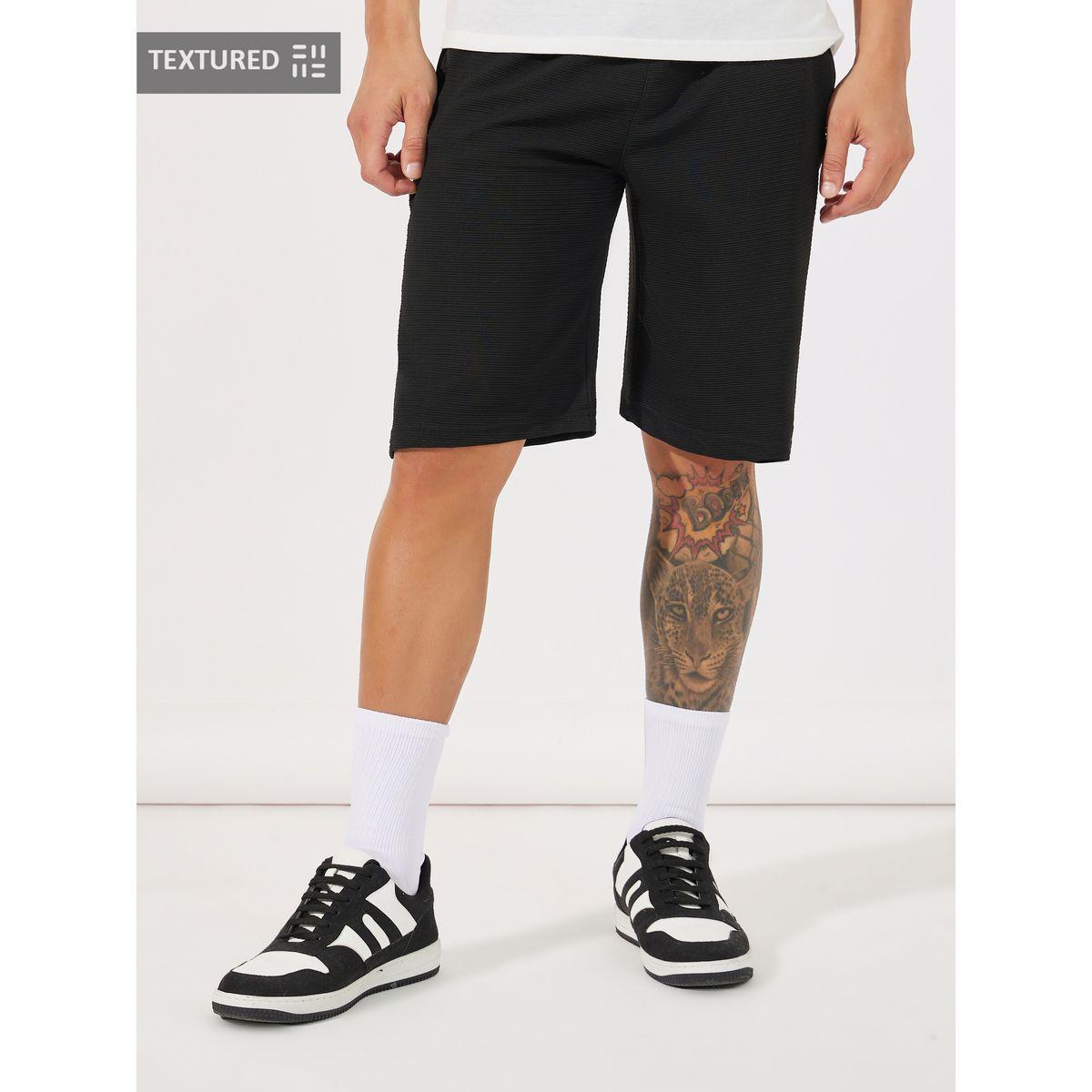 Styli Textured Slim Fit  Shorts with Drawcord-men-clothing-bottoms-shorts-image-1