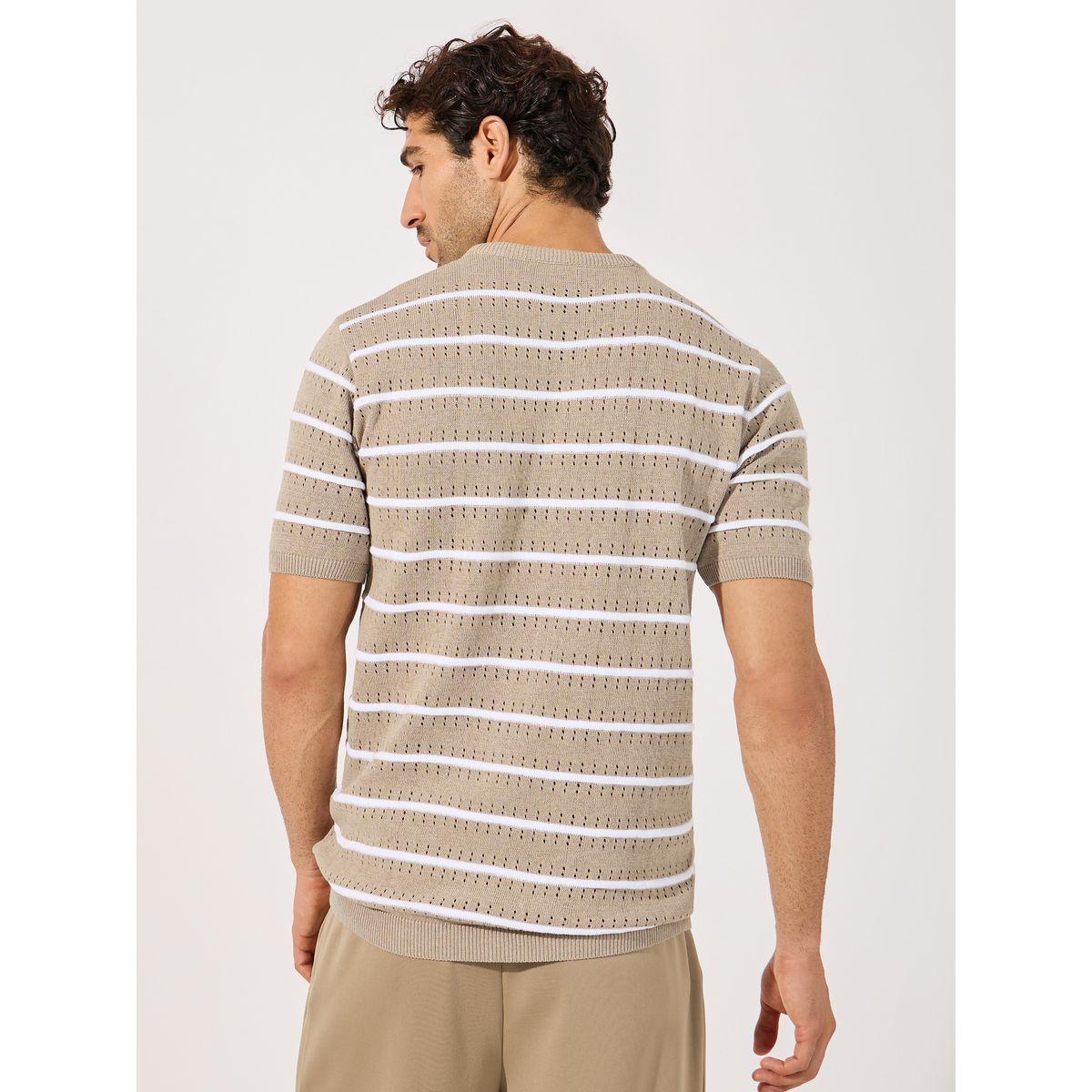 Styli Textured Horizontal Striped Flat Knit Regular T-Shirt-men-clothing-tshirtsandpolos-tshirts-image-4