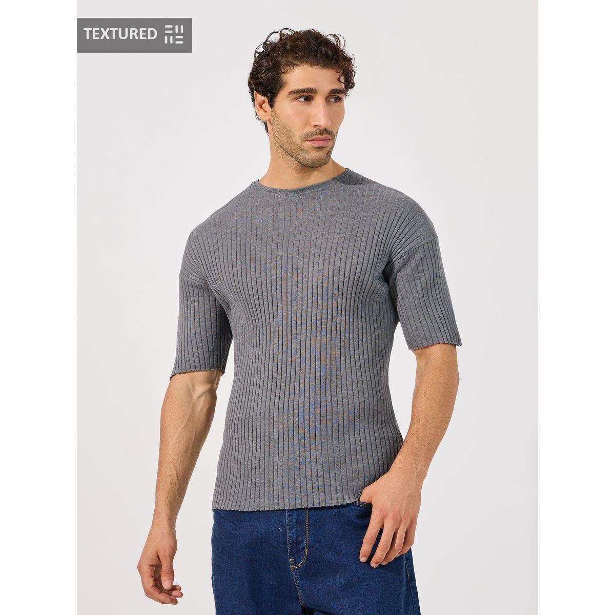 Styli Textured Flat Knit Regular T-Shirt-men-clothing-tshirtsandpolos-tshirts-image-1