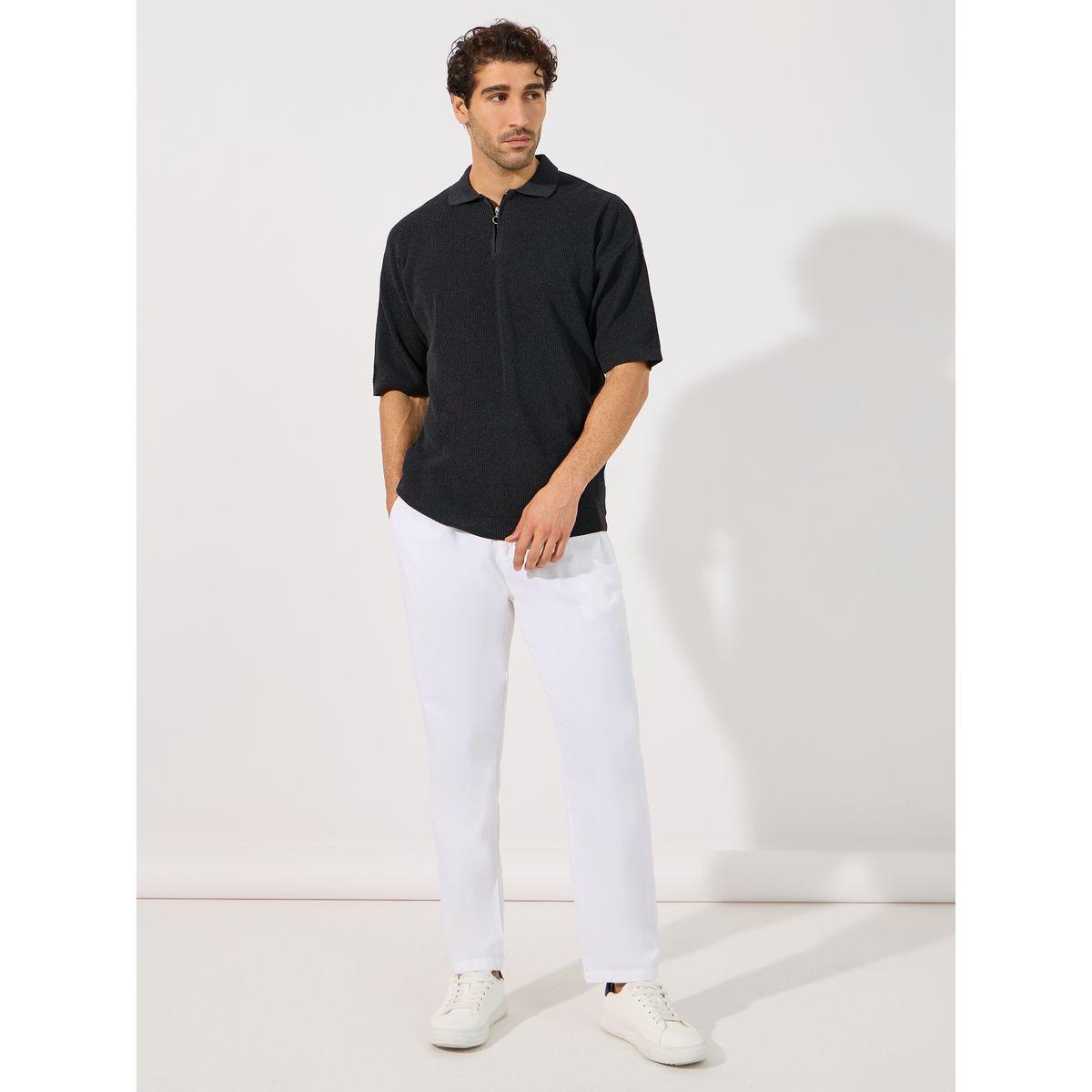 Styli Flat Knit Regular Fit Zipper Polo-men-clothing-tshirtsandpolos-tshirts-image-2