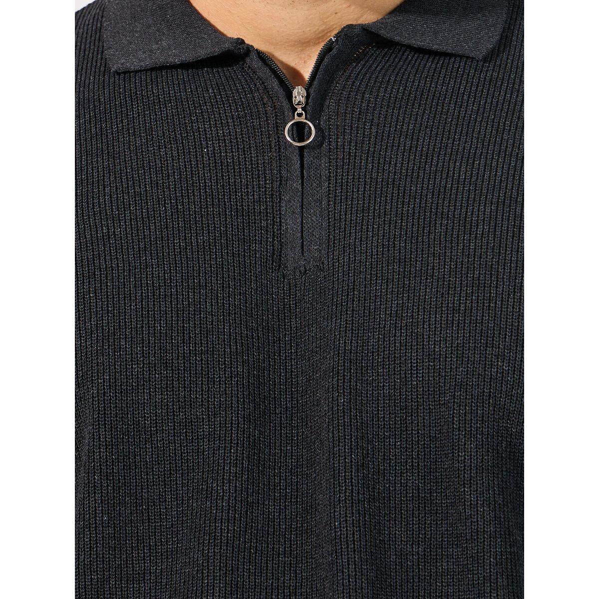 تيشيرت محبوك بياقة بولو وأكمام قصيرة-men-clothing-tshirtsandpolos-tshirts-image-3