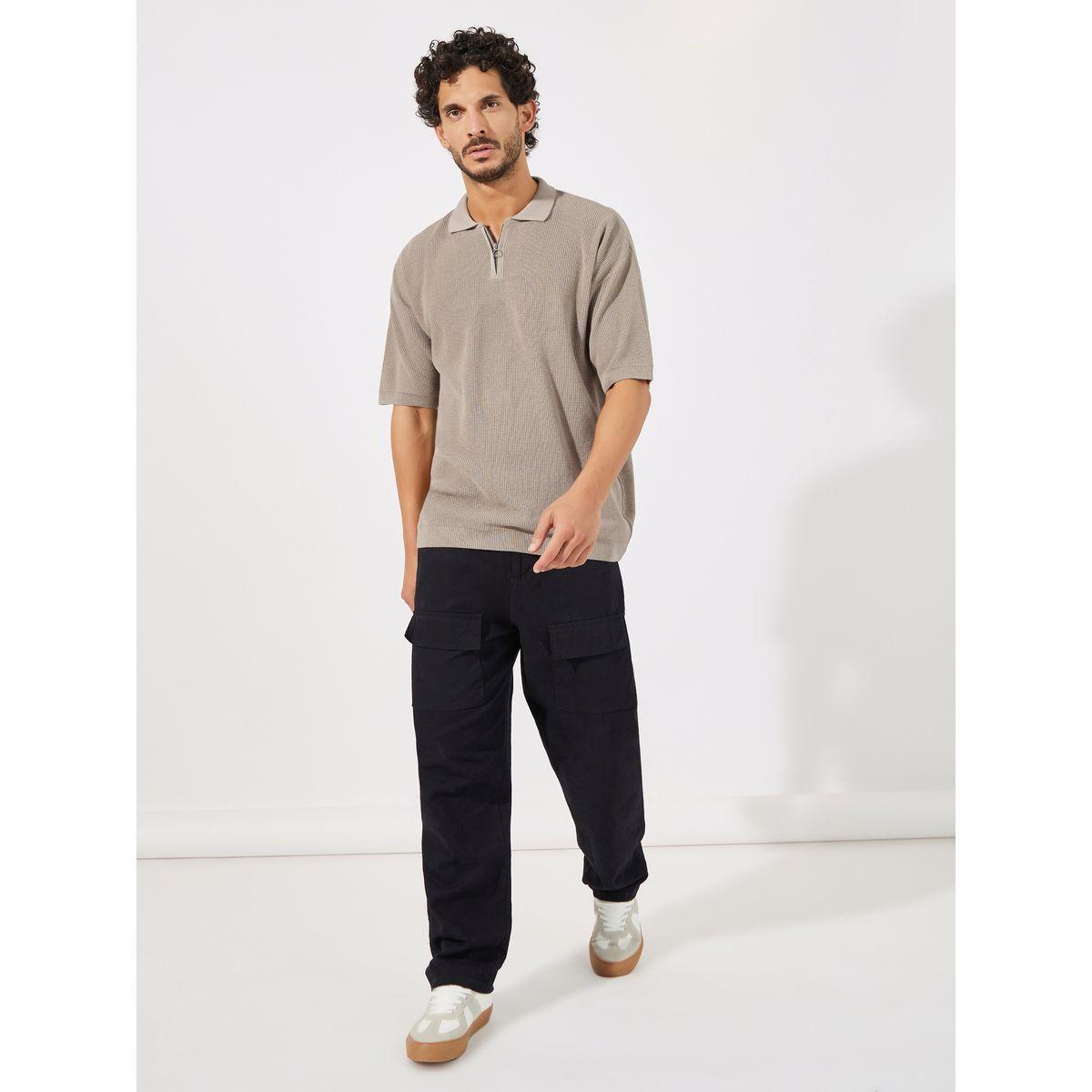 تيشيرت محبوك بياقة بولو وقصة عادية-men-clothing-tshirtsandpolos-tshirts-image-2