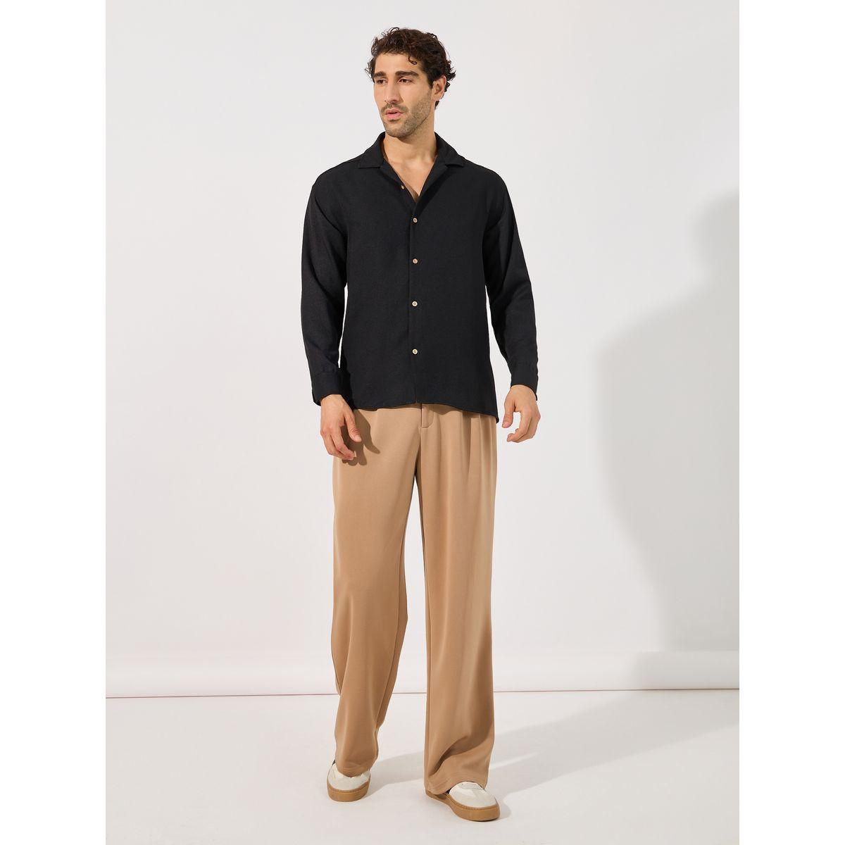 قميص بياقة ريزورت وأزرار مخفية-men-clothing-shirts-image-2
