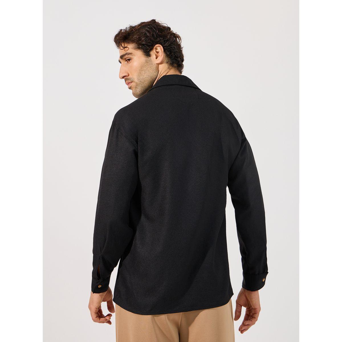 Styli Textured Resort Collar Shirt with Button Placket-men-clothing-shirts-image-4