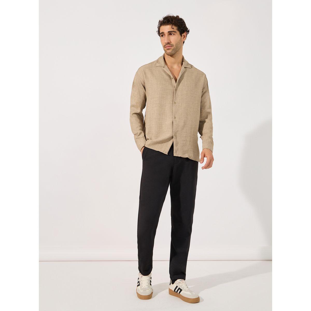 Styli Textured Resort Collar Shirt with Button Placket-men-clothing-shirts-image-2