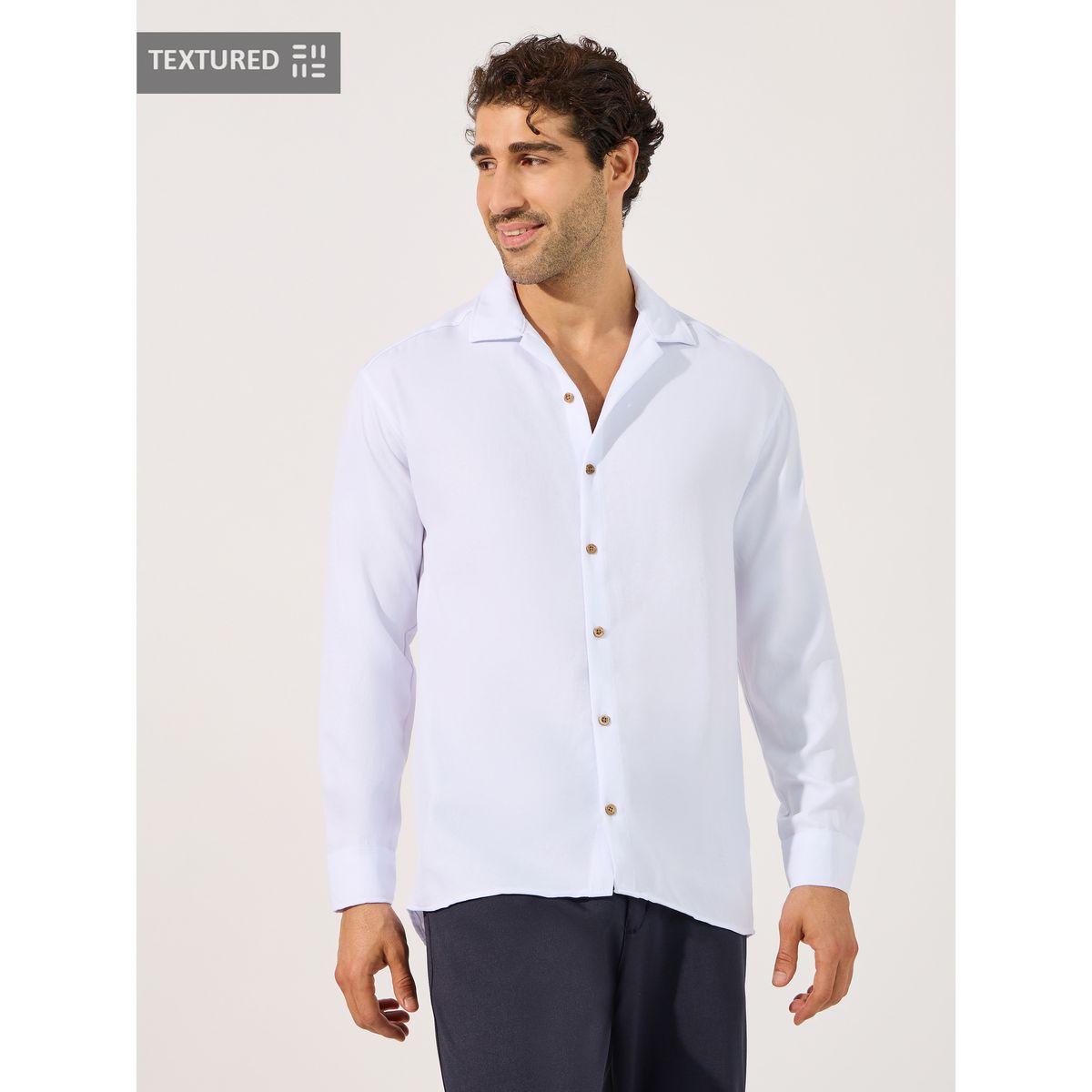 Styli Textured Resort Collar Shirt with Button Placket-men-clothing-shirts-image-1