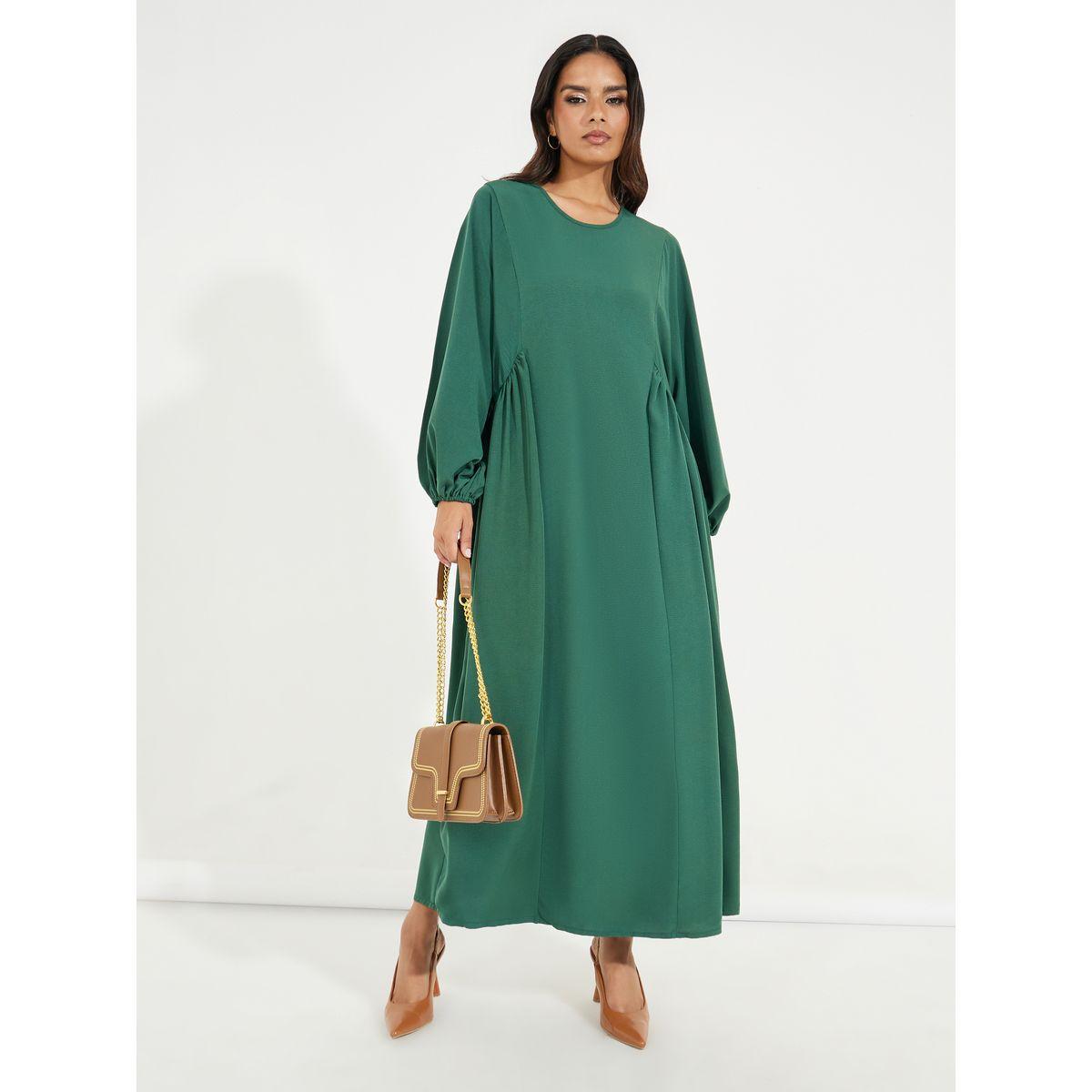 جلابية سادة بأكمام بالون-women-arabicclothing-jalabiyas-image-1
