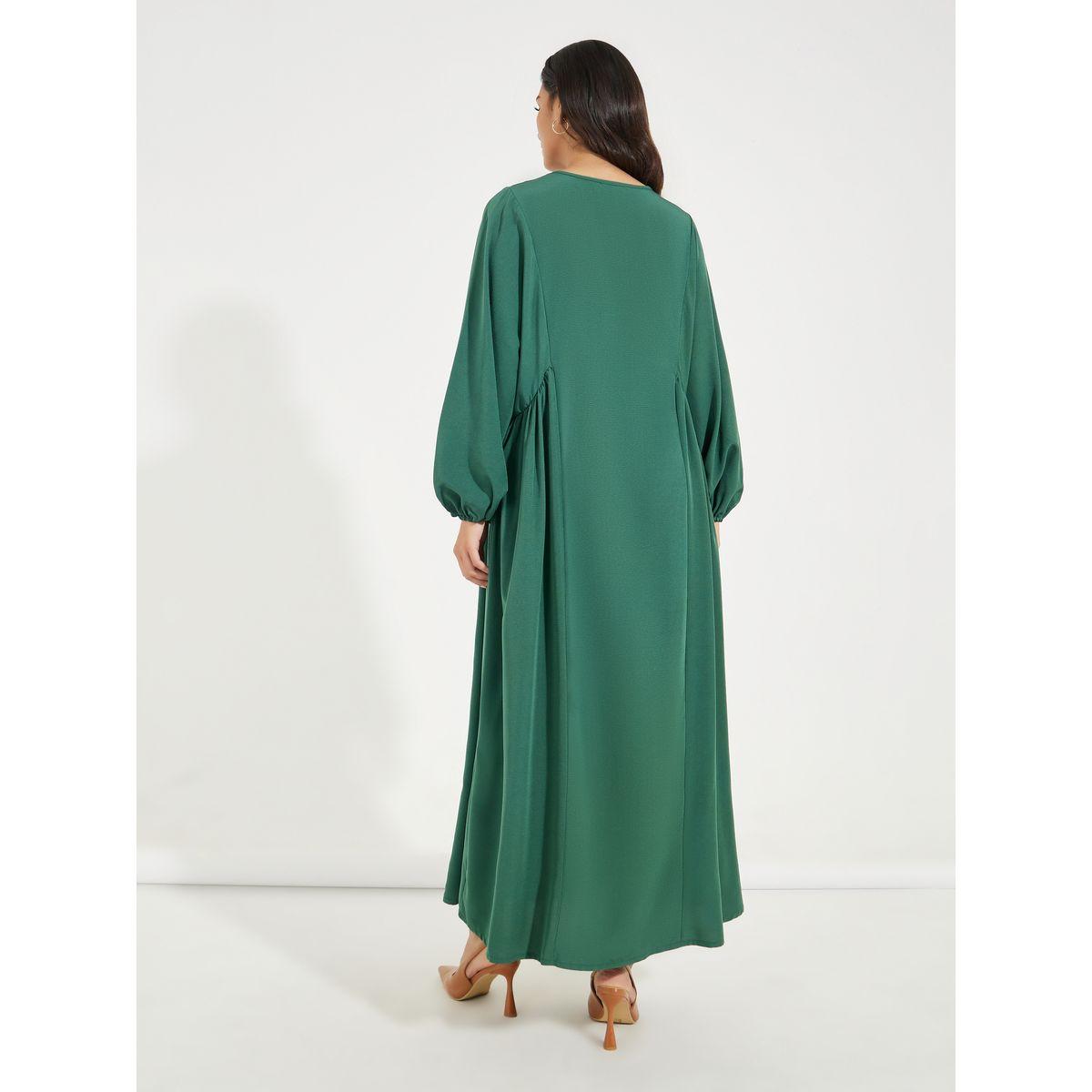 Styli Solid Jalabiya with Balloon Sleeves-women-arabicclothing-jalabiyas-image-6
