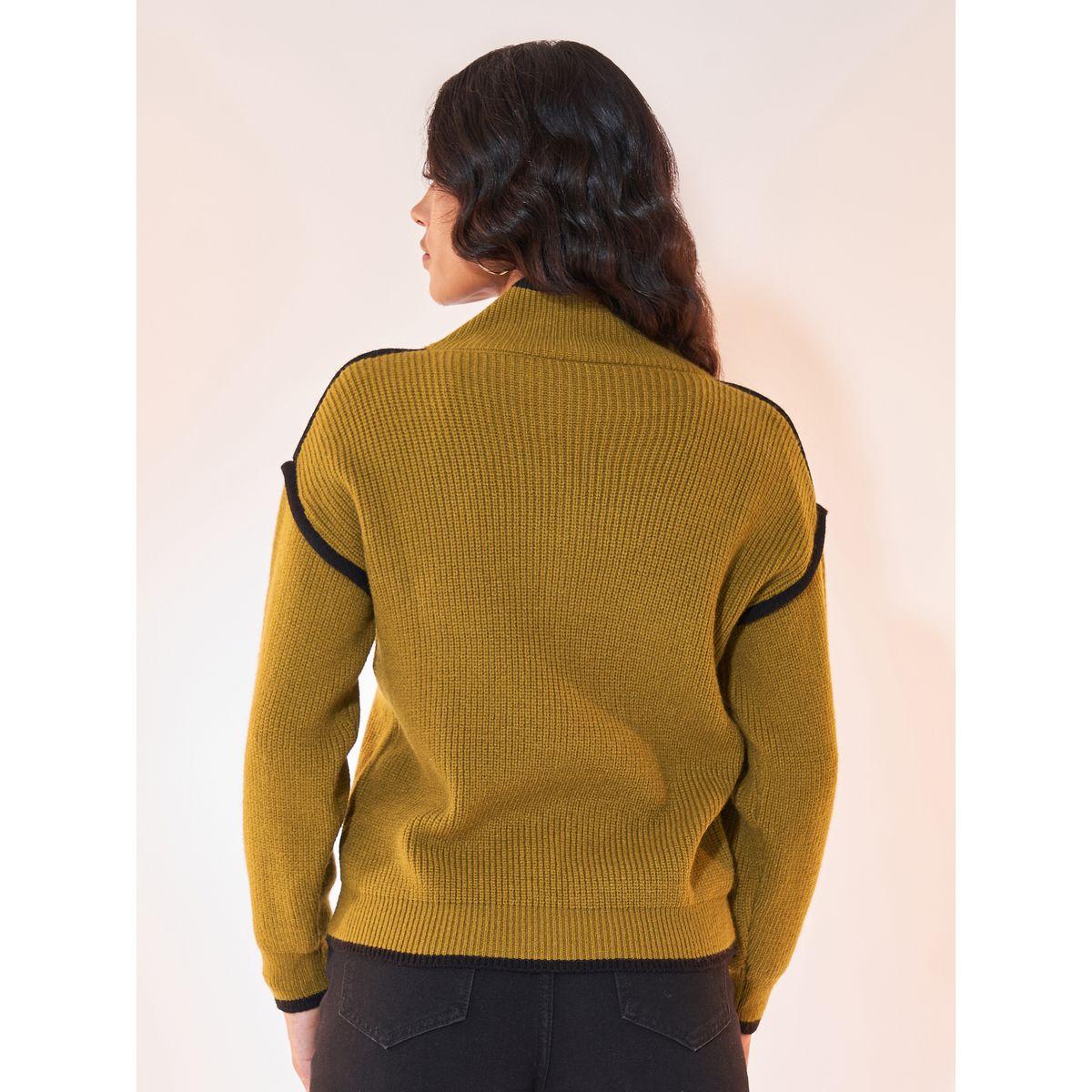 Styli Contrast Trim Button Front Cardigan-women-winterwear-cardigansandjumpers-cardigans-image-4
