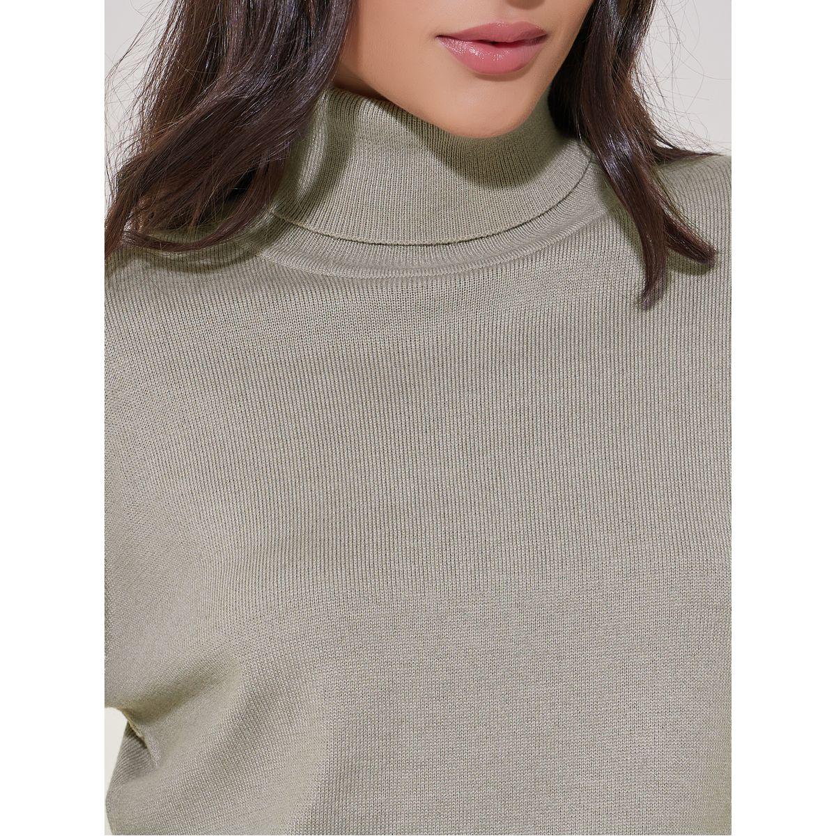 Styli Solid Turtle Neck Long Sleeves Sweater-women-winterwear-cardigansandjumpers-cardigans-image-3