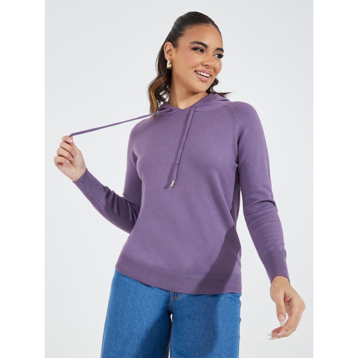 Styli Solid Knit Sweater with Hood-women-clothing-cardigansandjumpers-jumpers-image-1