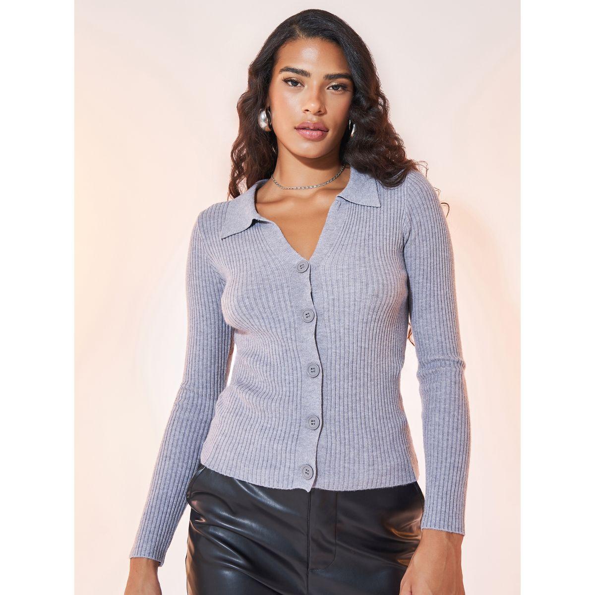 بلوزة مضلعة بتفاصيل محبوكة وأكمام طويلة-women-clothing-shirtsandblouses-blouses-image-4