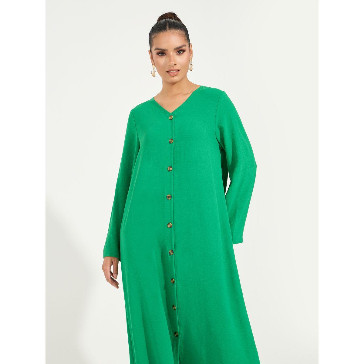 قفطان سادة بأزرار غلق-women-arabicclothing-kaftan-image-5
