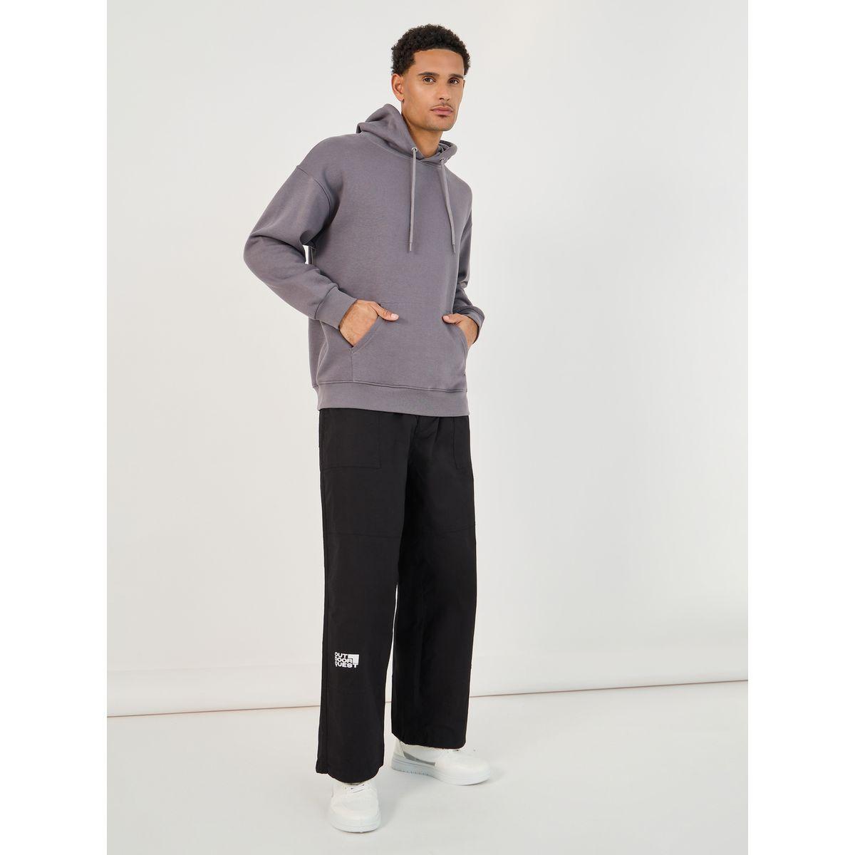 Slogan Print Baggy Parachute Fit Pants with Drawstring-men-clothing-bottoms-trousersandchinos-trousers-image-2