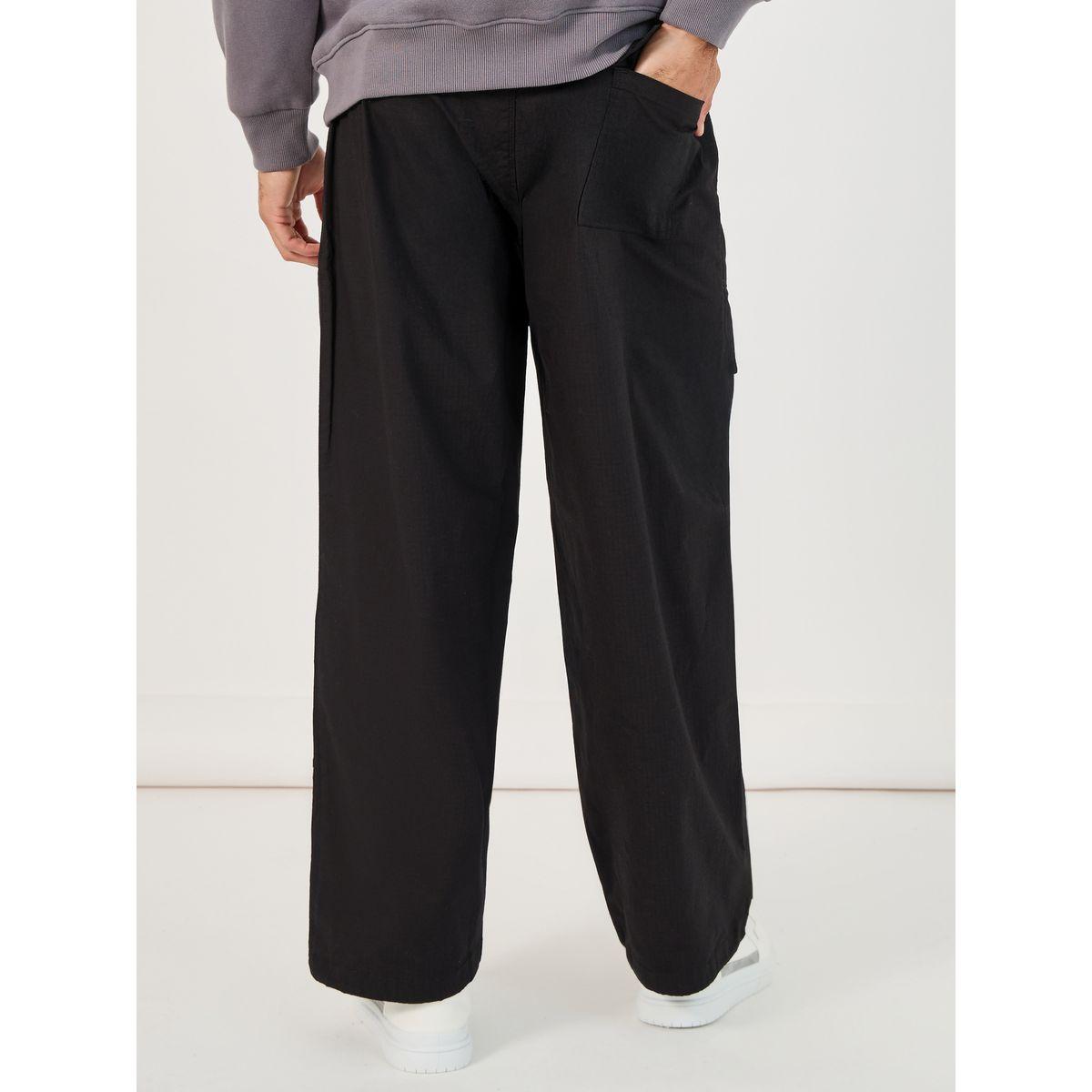 Slogan Print Baggy Parachute Fit Pants with Drawstring-men-clothing-bottoms-trousersandchinos-trousers-image-6