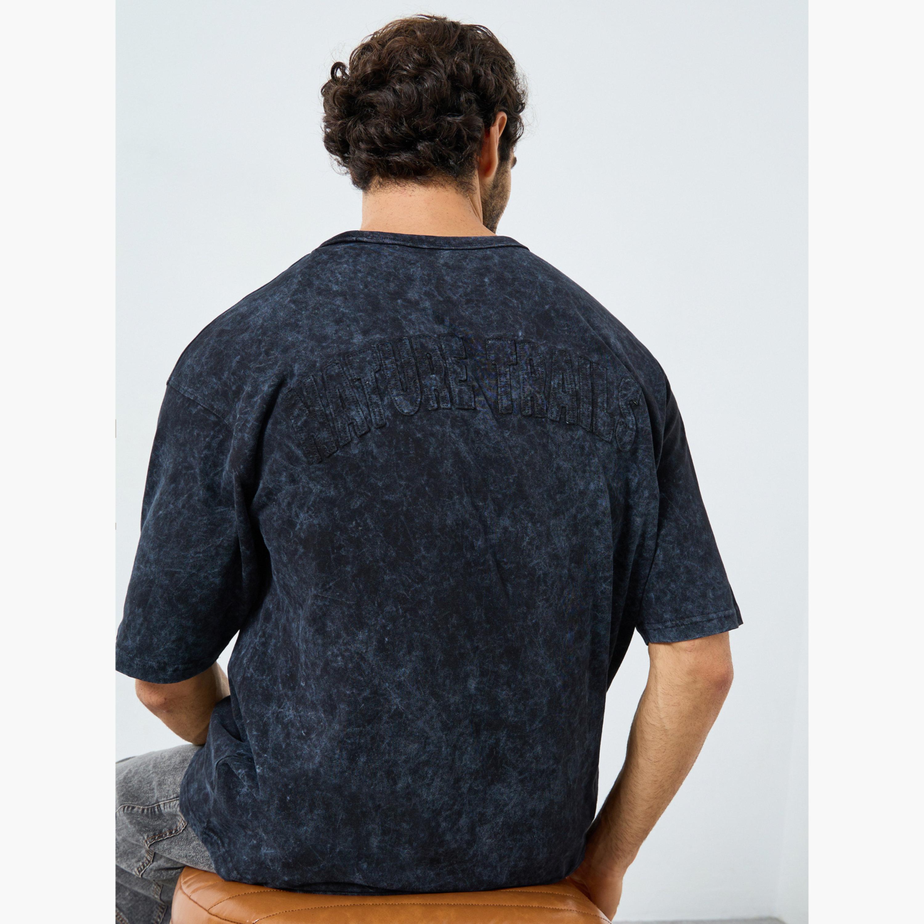 Styli Men Black Acid Wash Oversized T-Shirt-men-clothing-tshirtsandpolos-tshirts-image-3