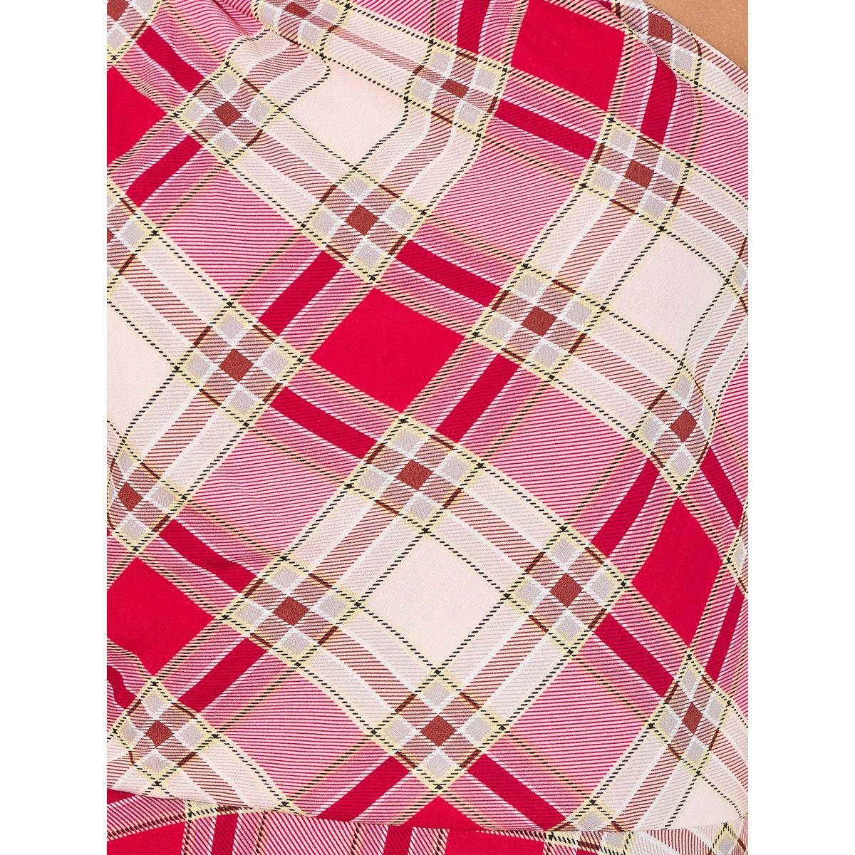 Styli Checked One Shoulder Neck A-Line Maxi Dress-women-clothing-dresses-image-4