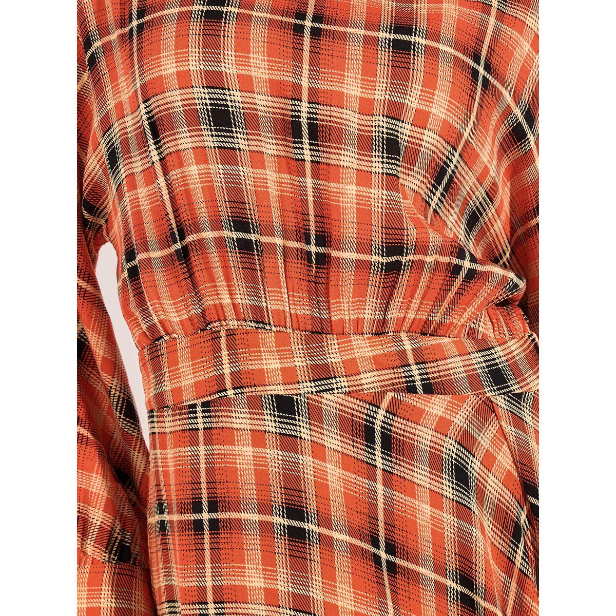 Styli Checked Asymmetric Hem A-Line Maxi Dress-women-clothing-dresses-image-3