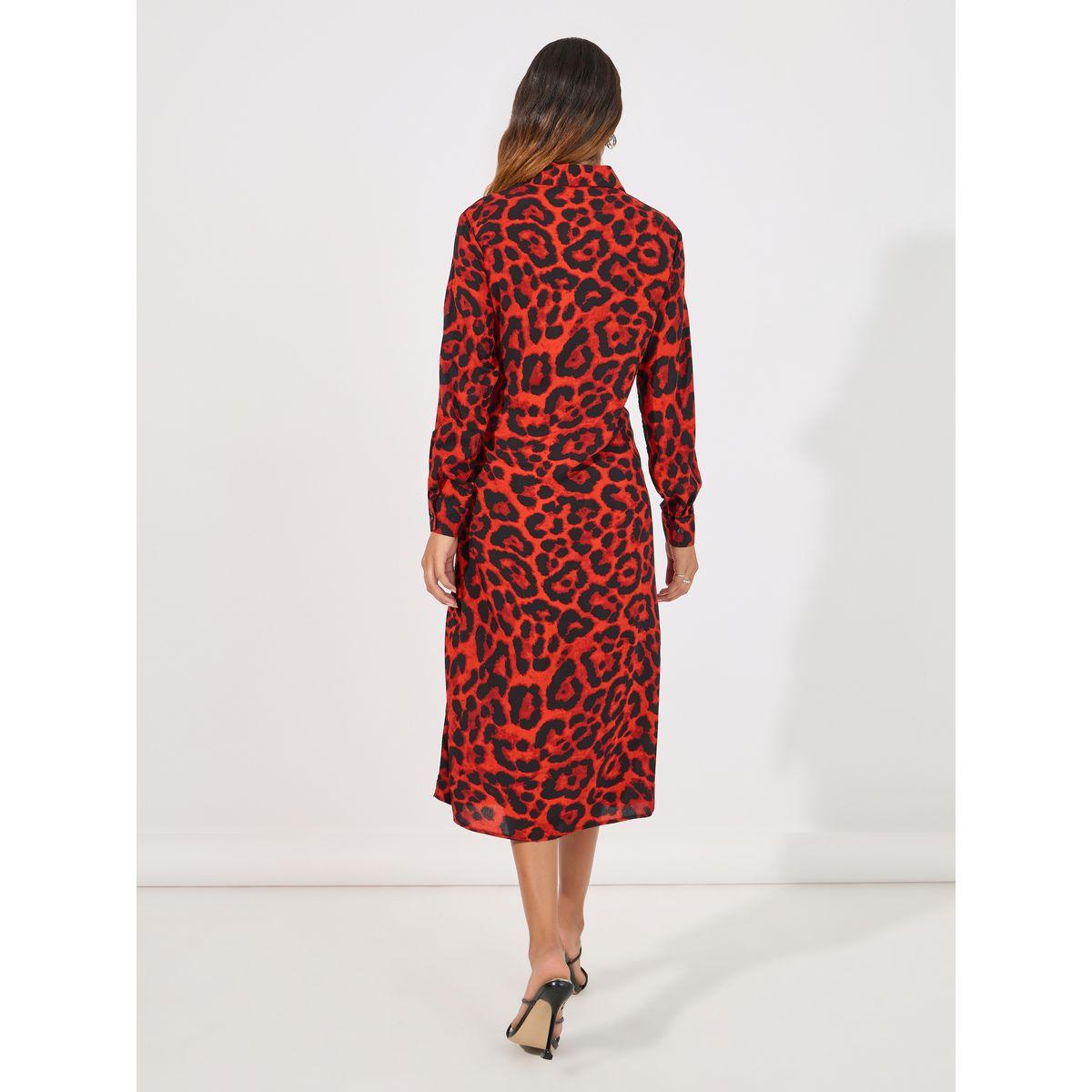 فستان ميدي بطبعة حيوان مع رباط خصر-women-clothing-dresses-image-6