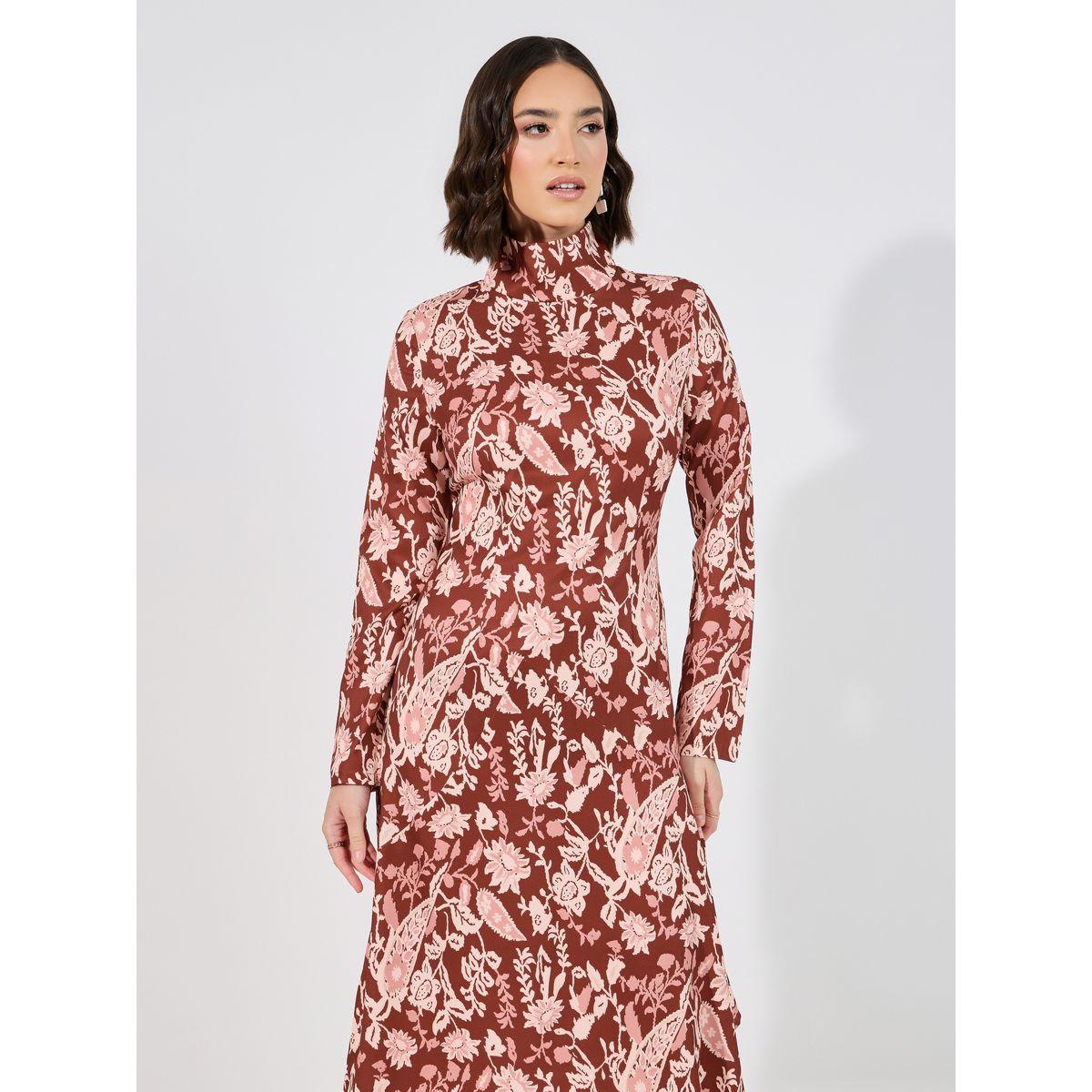 فستان ميدي بحافة غير متماثلة الطول-women-clothing-dresses-image-2