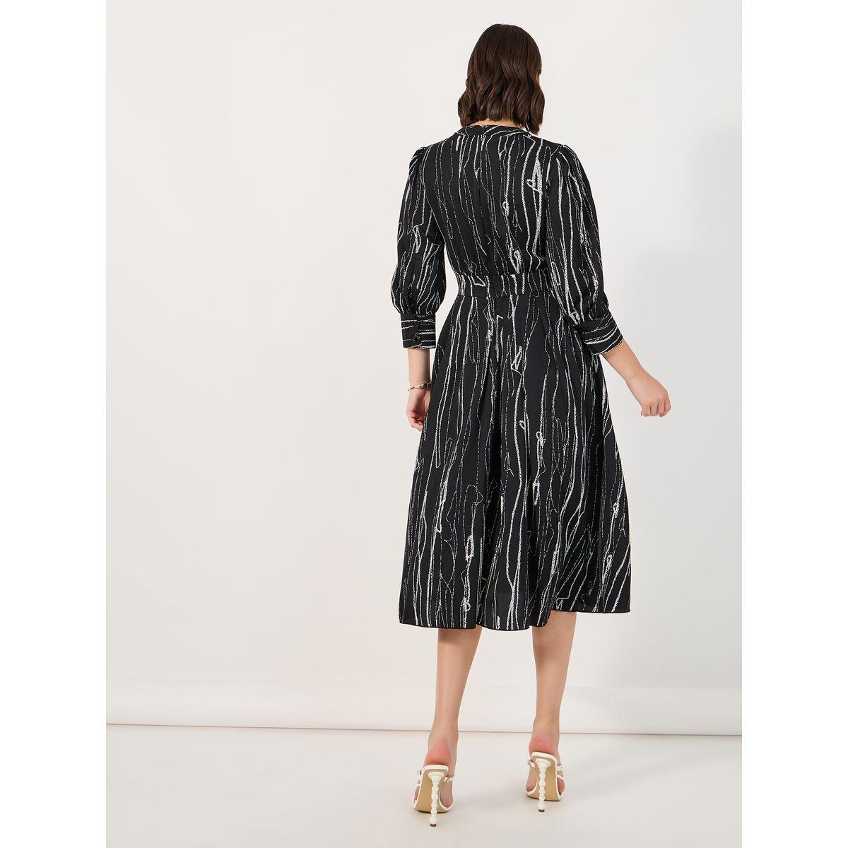 فستان ميدي مطبع بالكامل مع أكمام 3/4-women-clothing-dresses-image-6