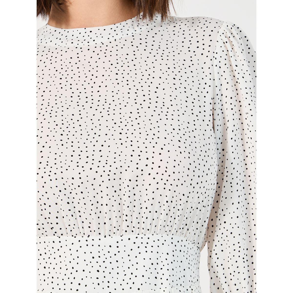 فستان ميدي بطبعة زهور صغيرة وأكمام 3/4-women-clothing-dresses-image-3